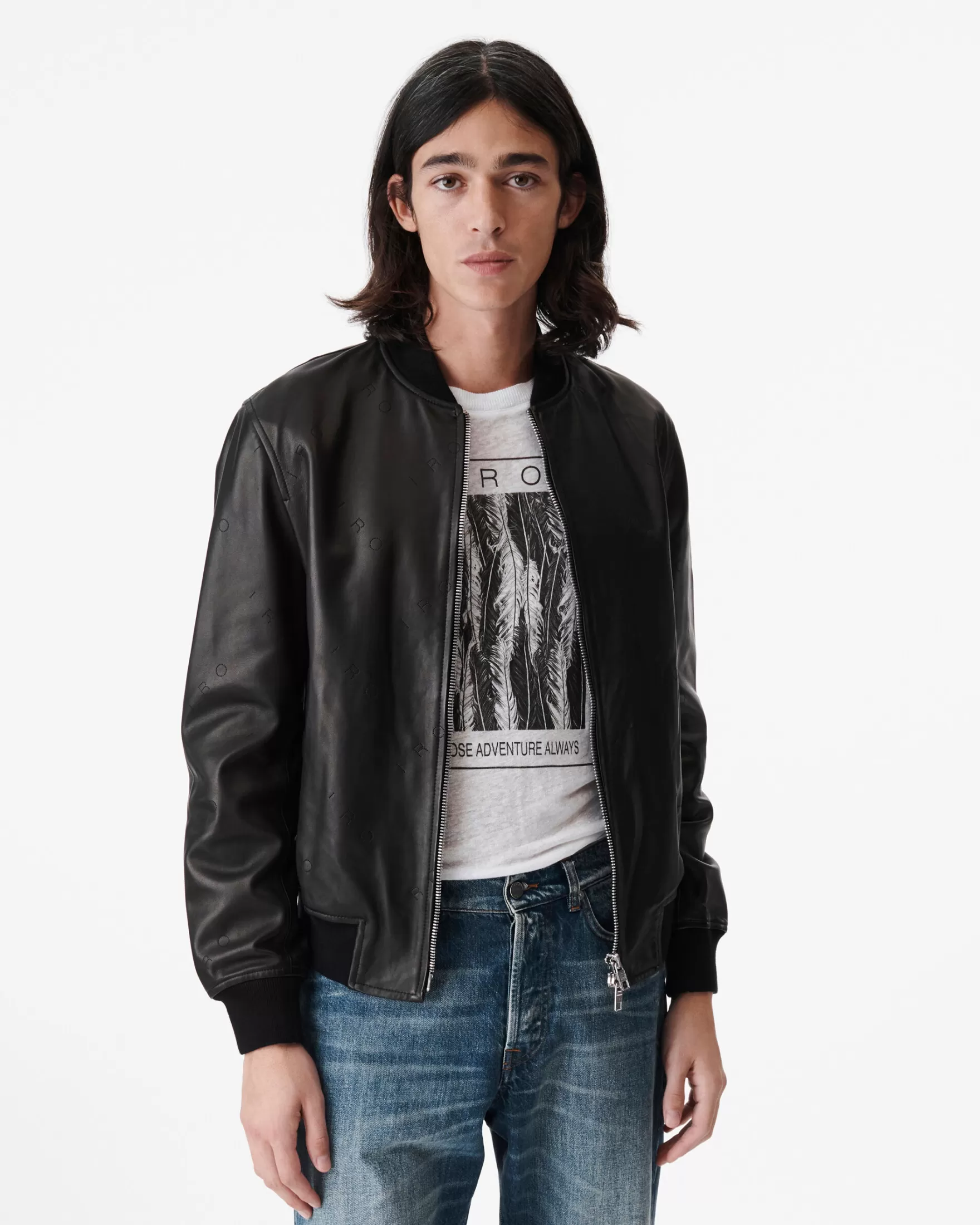 Flash Sale Blouson En Cuir Perfore Odan Homme Vestes & Manteaux