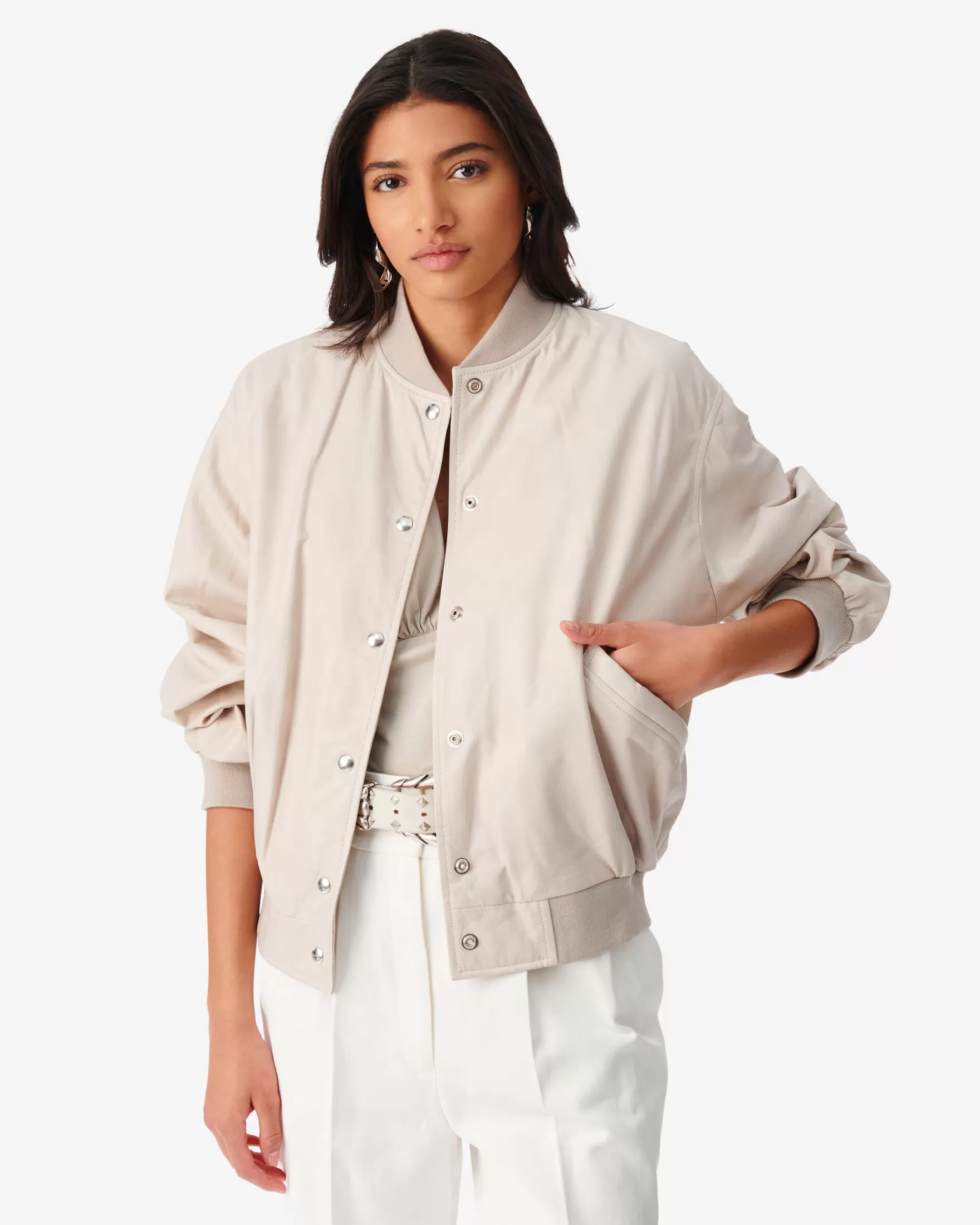 Online Bomber En Cuir Artus Femme Vestes & Manteaux