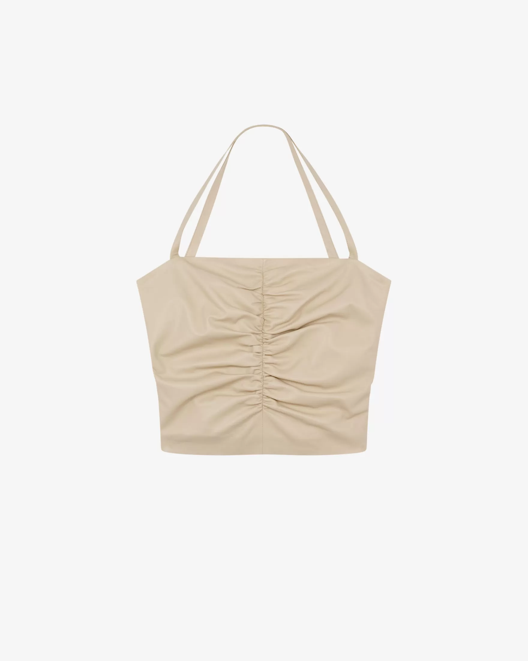 Store Bustier En Cuir Fronce Loriae Femme Chemises & Tops