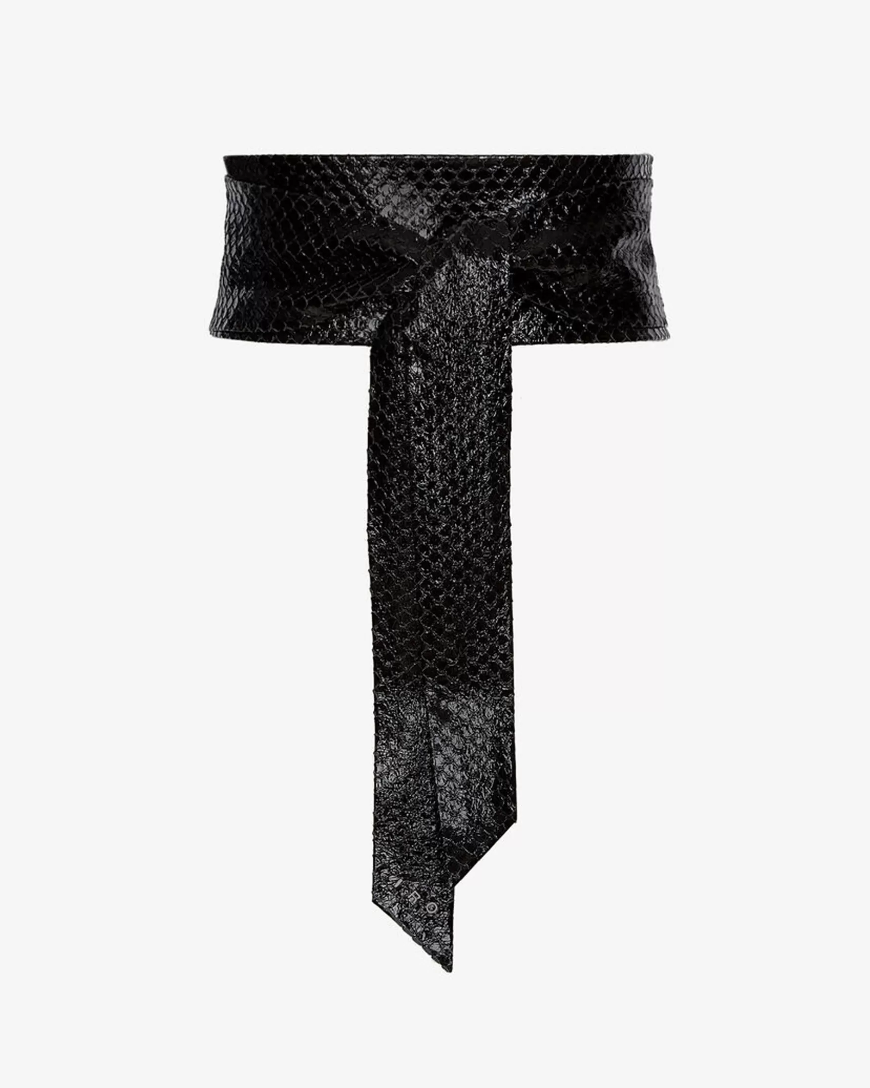 New Ceinture En Cuir Nera Reptile Femme Ceintures