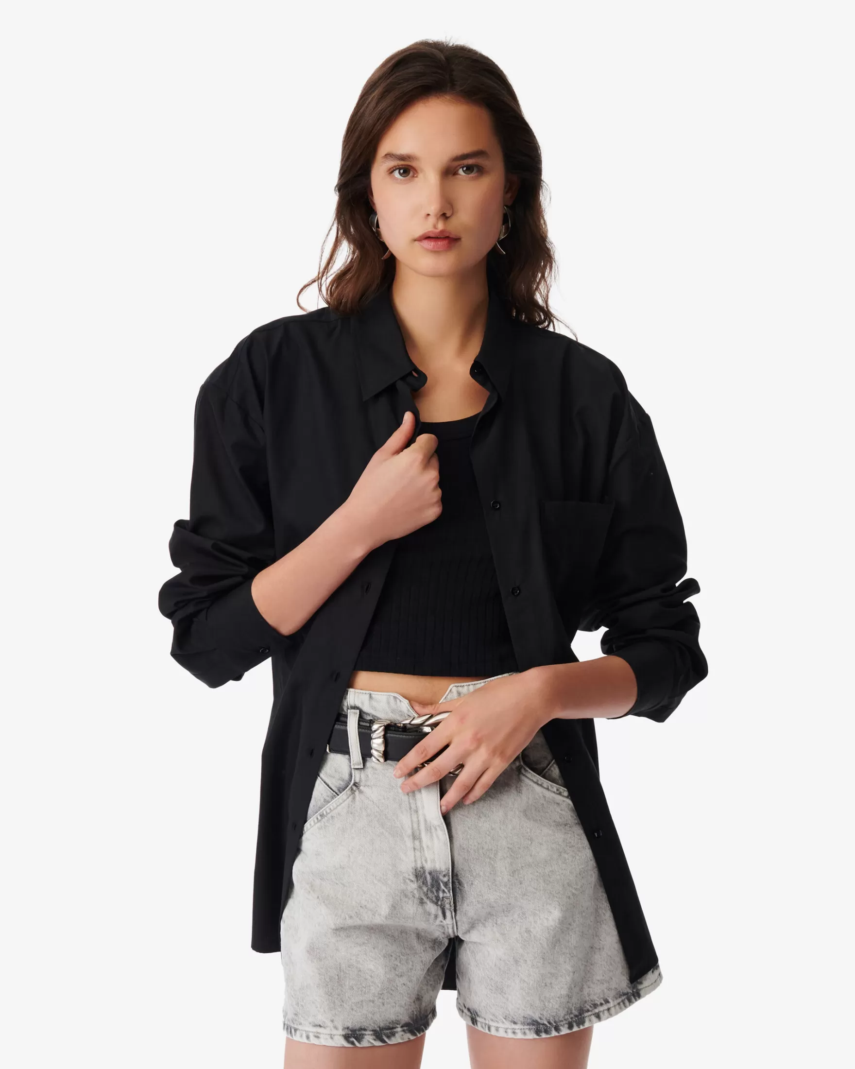 Outlet Chemise Longue Ceinturee Skadi Femme Chemises & Tops