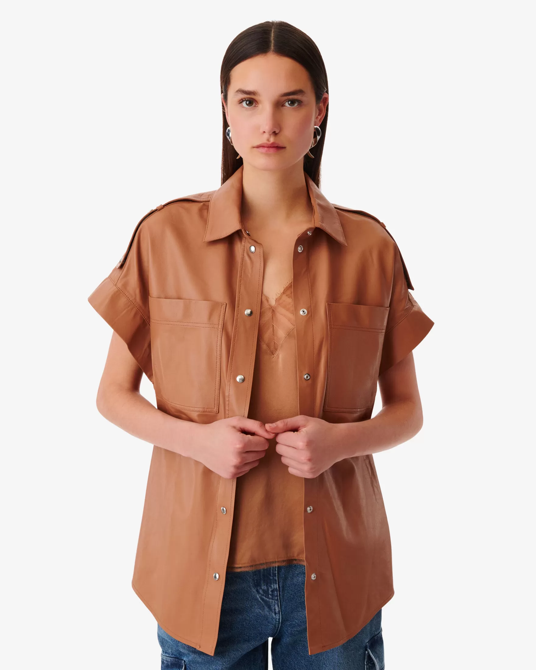 Flash Sale Chemise Oversize En Cuir Mahina Femme Chemises & Tops