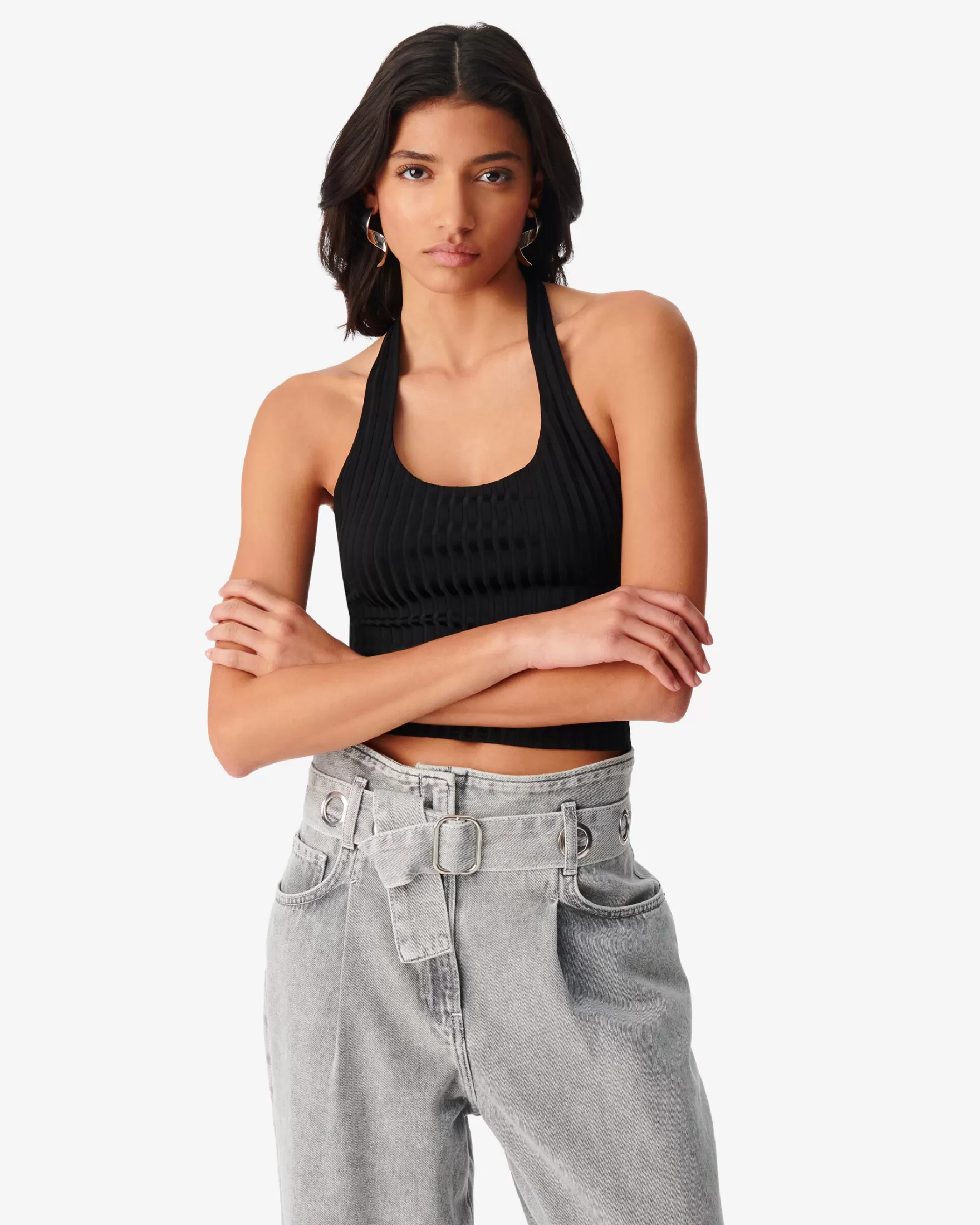Outlet Crop Top Dos Nu Cotele Bana Femme Chemises & Tops