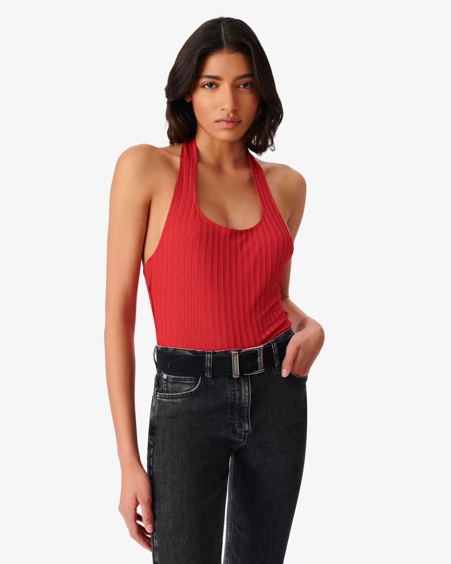 New Crop Top Dos Nu Cotele Bana Femme Chemises & Tops