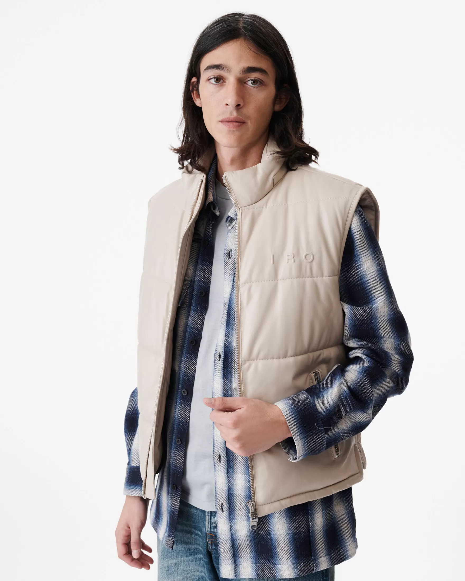 Shop Doudoune Sans Manches En Cuir Inra Homme Vestes & Manteaux