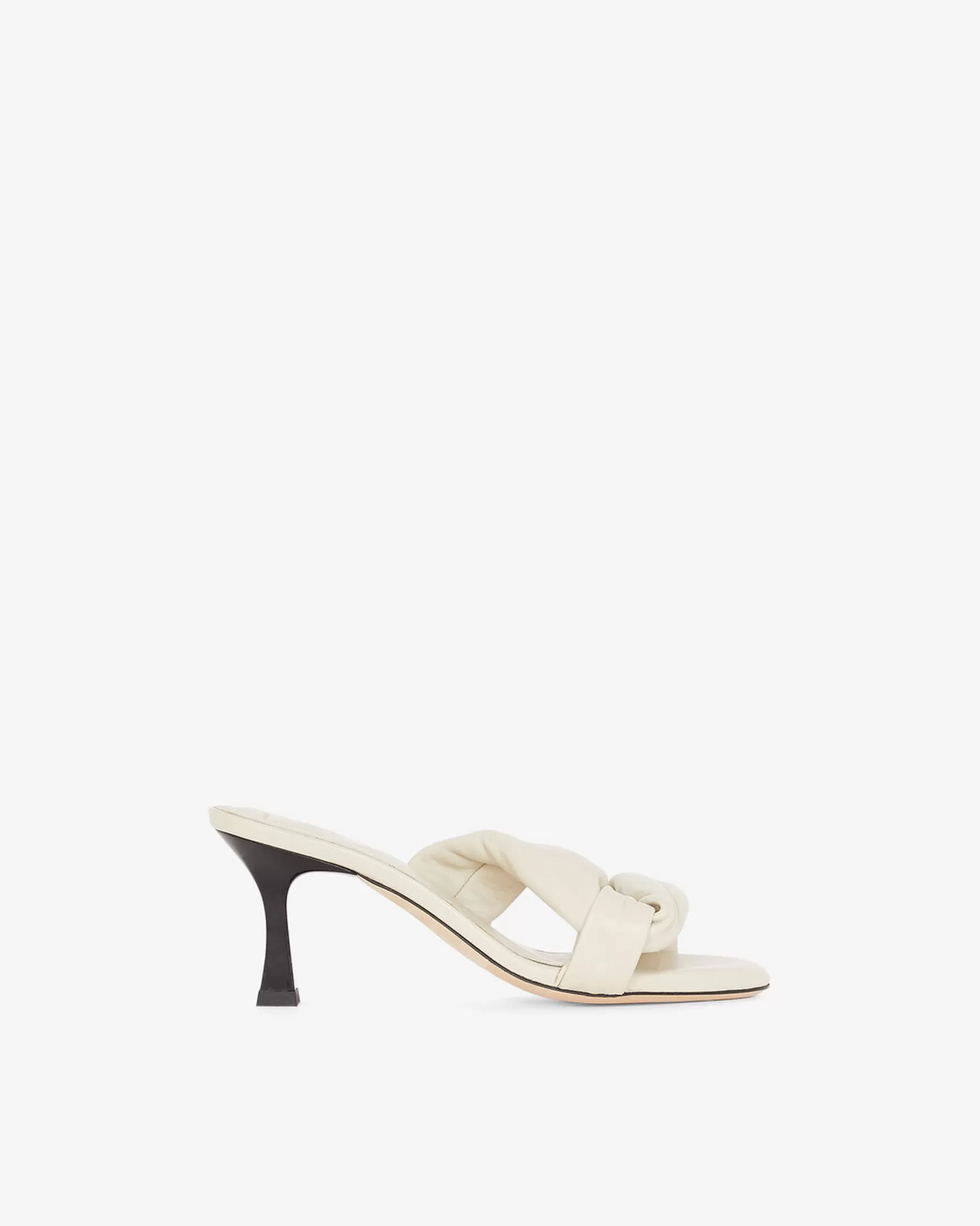 Sale Mules A Talons En Cuir Dydlee Drape Femme Sandales