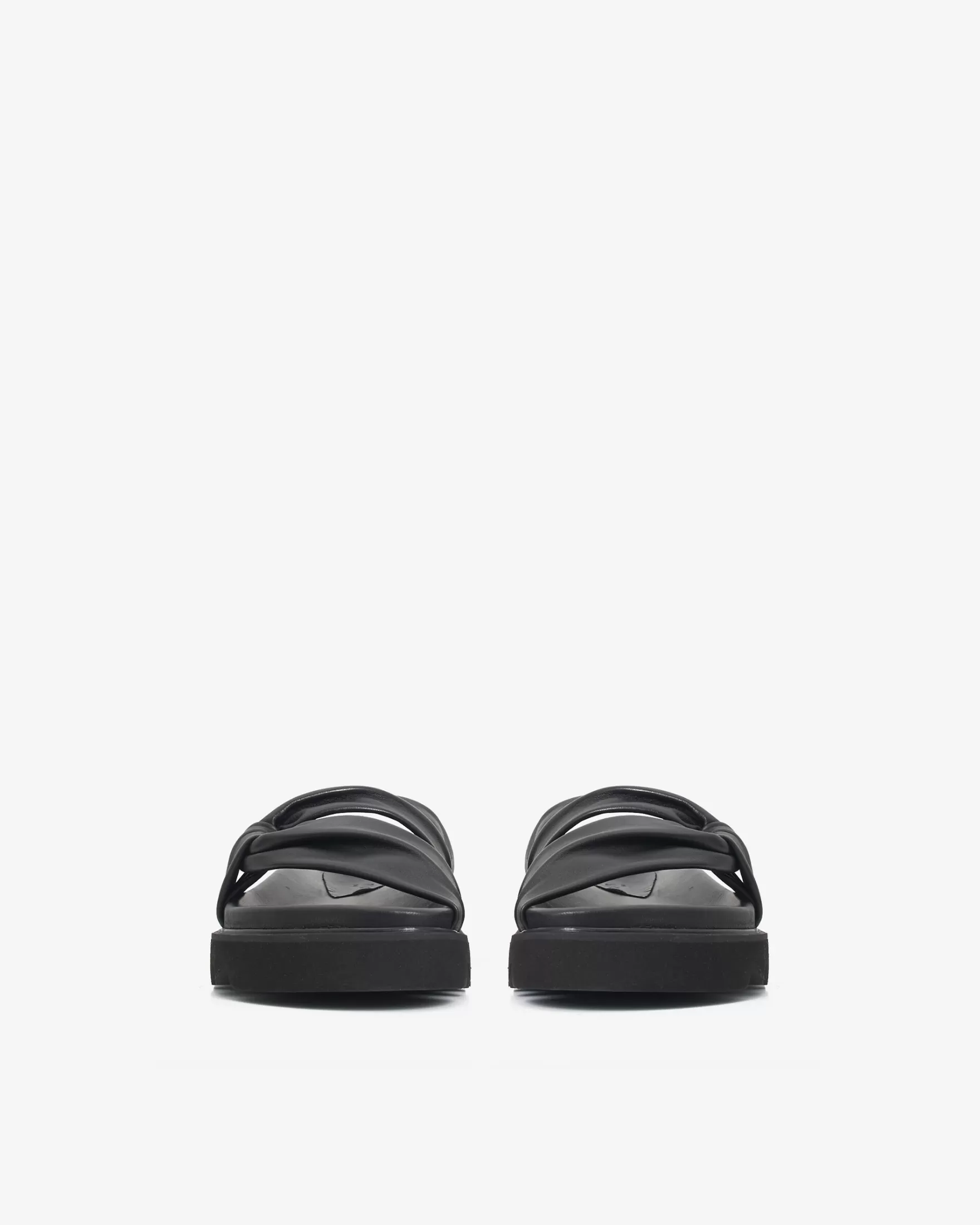 New Mules En Cuir Bydlee Drape Femme Sandales