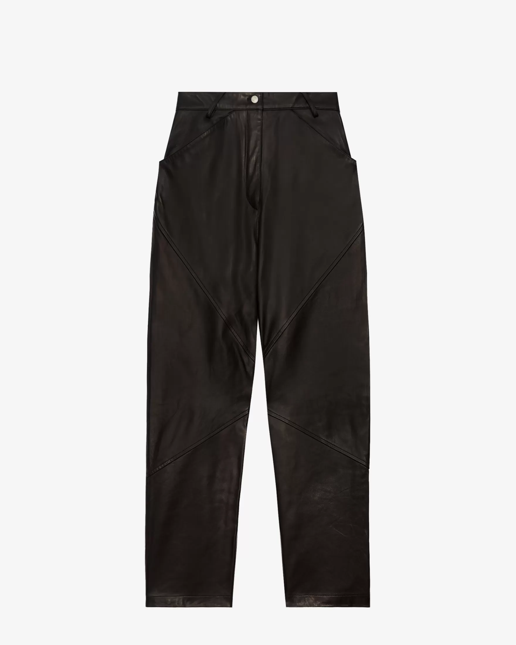 Hot Pantalon Droit En Cuir Hazel Femme Pantalons & Jeans