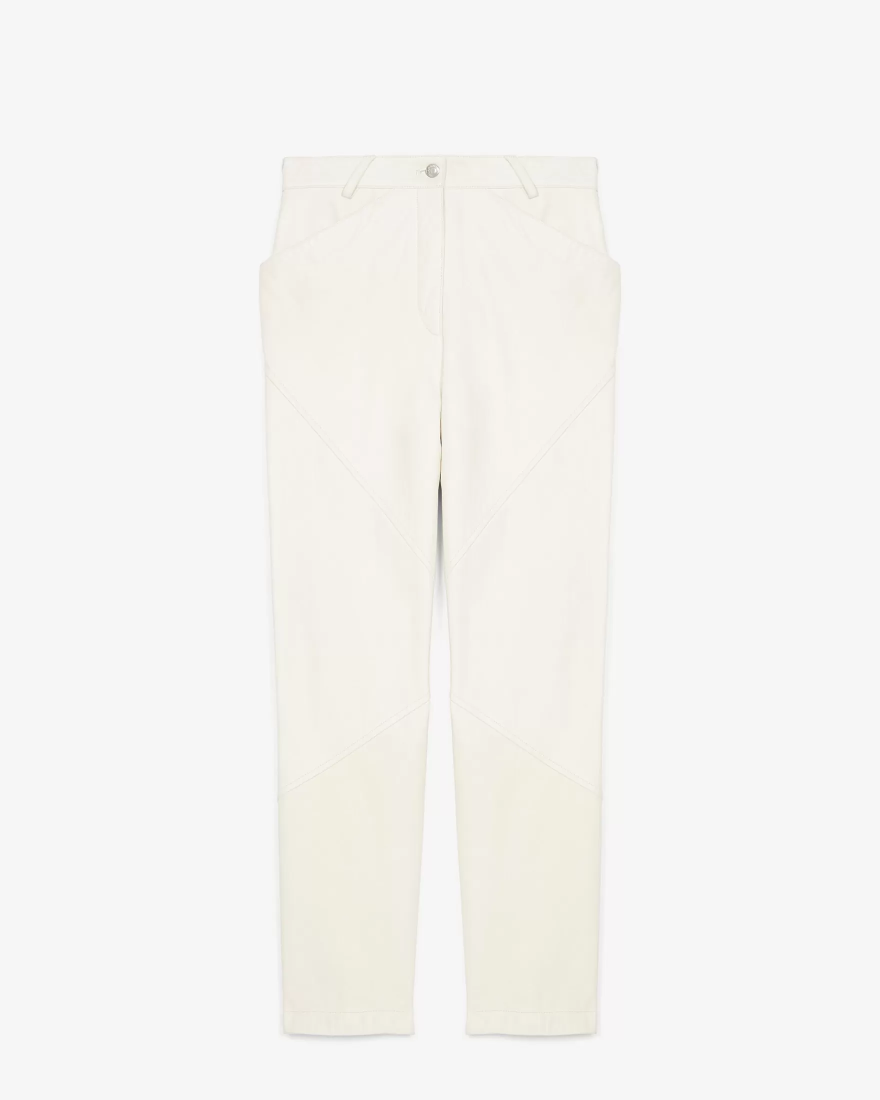 Store Pantalon Droit En Cuir Hazel Femme Pantalons & Jeans