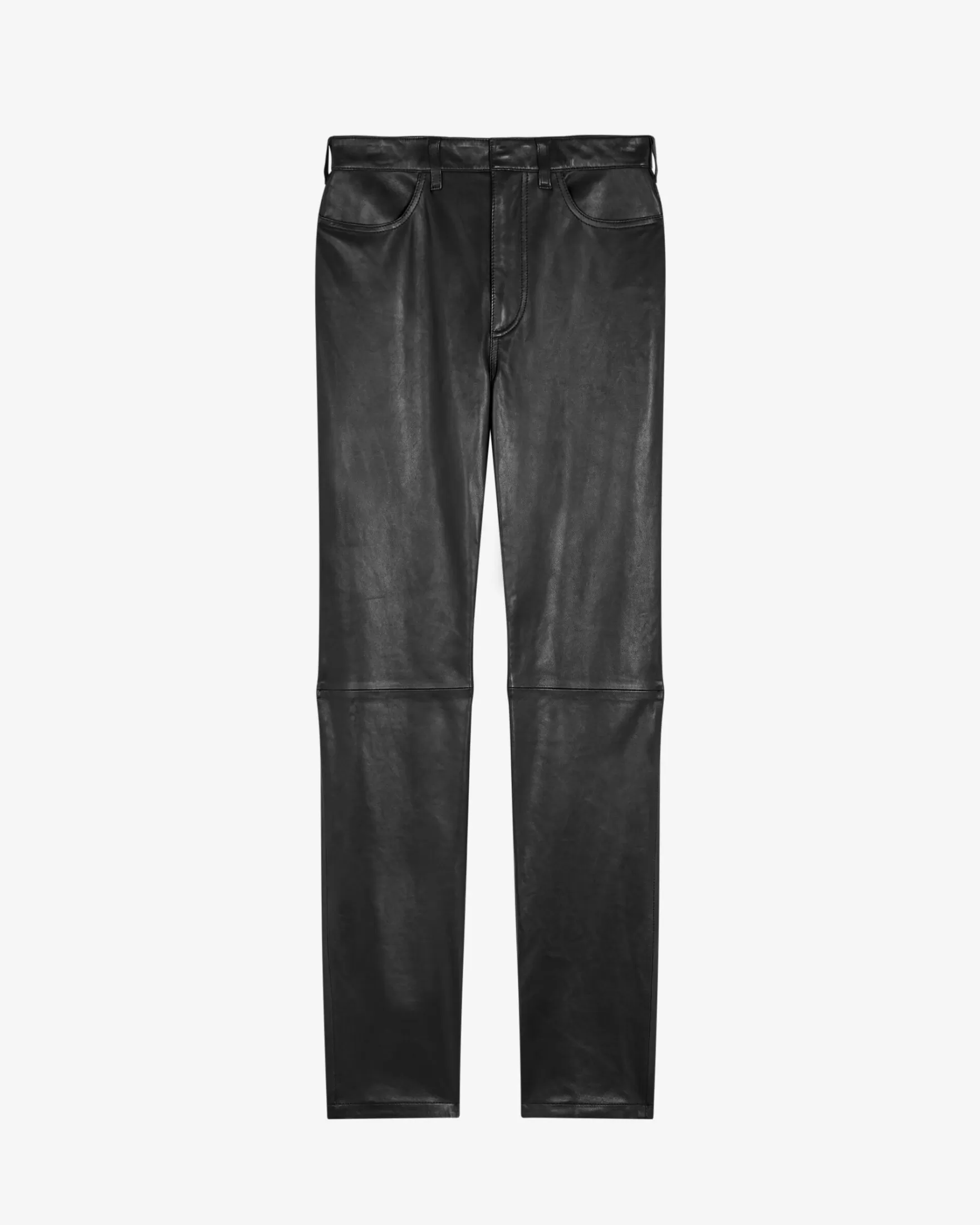 Best Pantalon Droit En Cuir Jalil Femme Pantalons