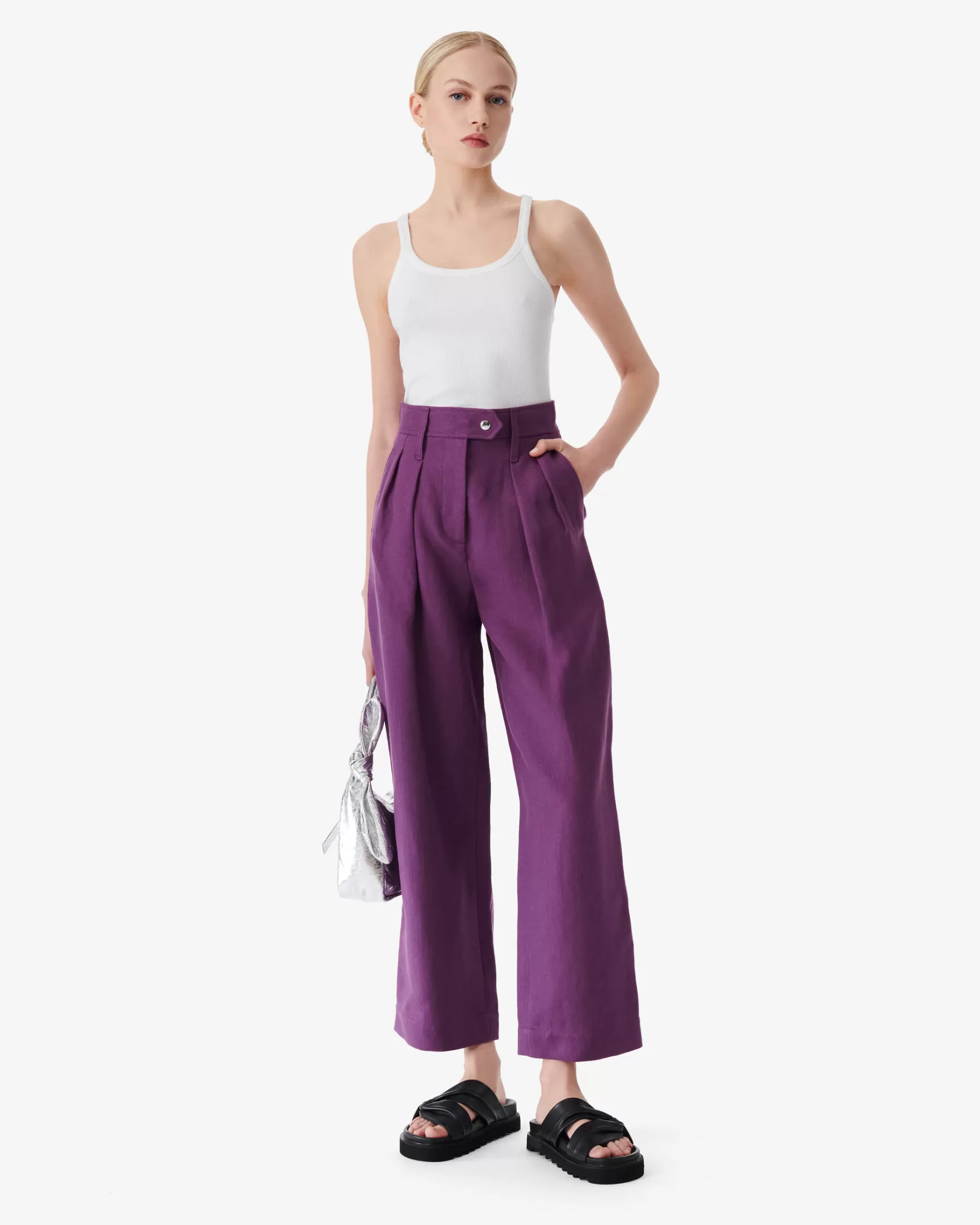 Flash Sale Pantalon Taille Haute Sabia Femme Pantalons
