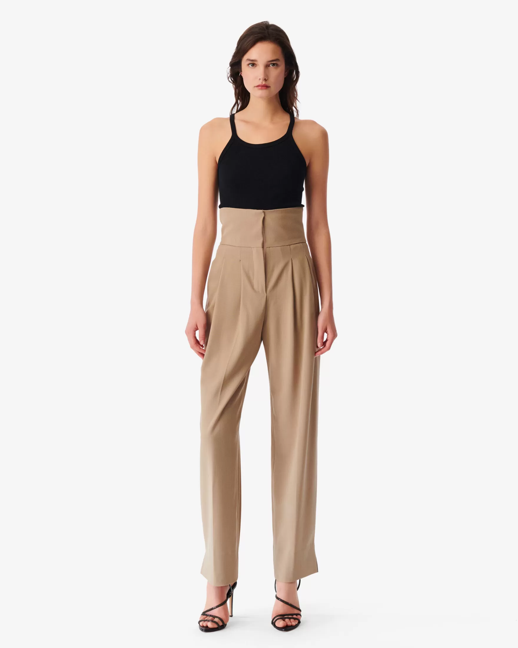 Fashion Pantalon Taille Haute Udela Femme Pantalons
