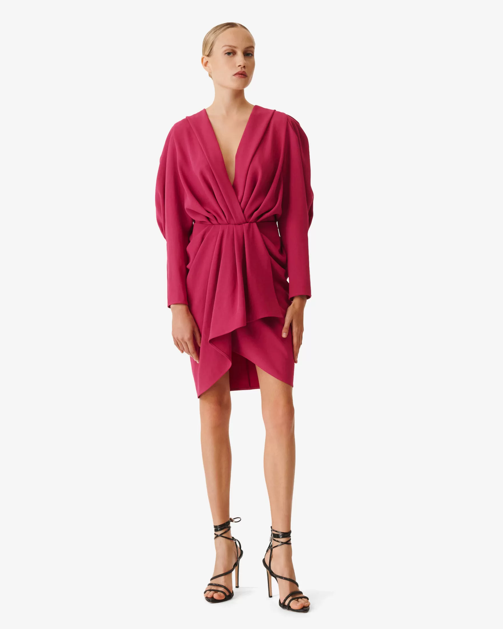 Flash Sale Robe Courte A Plis Col V Kalea Femme Robes