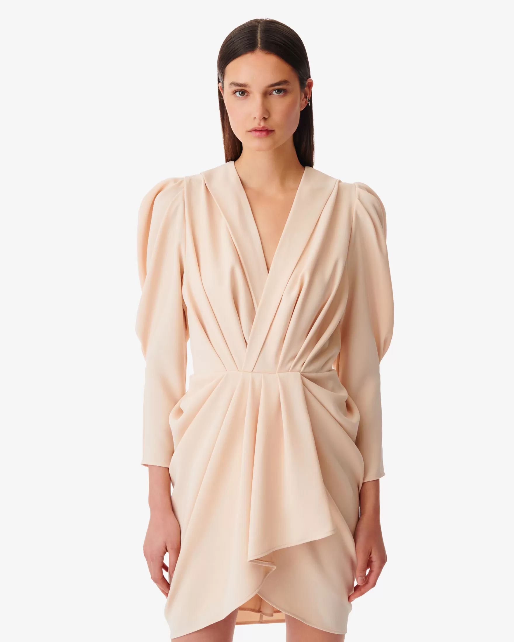 Flash Sale Robe Courte A Plis Col V Kalea Femme Robes