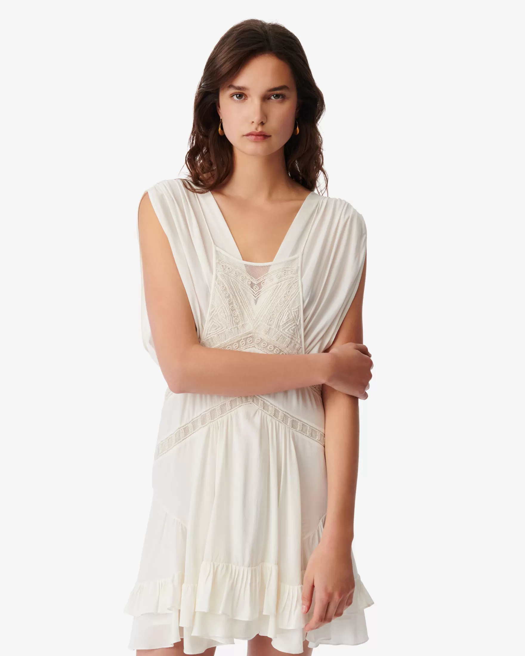 Clearance Robe Courte Brodee De Perles Conor Femme Robes