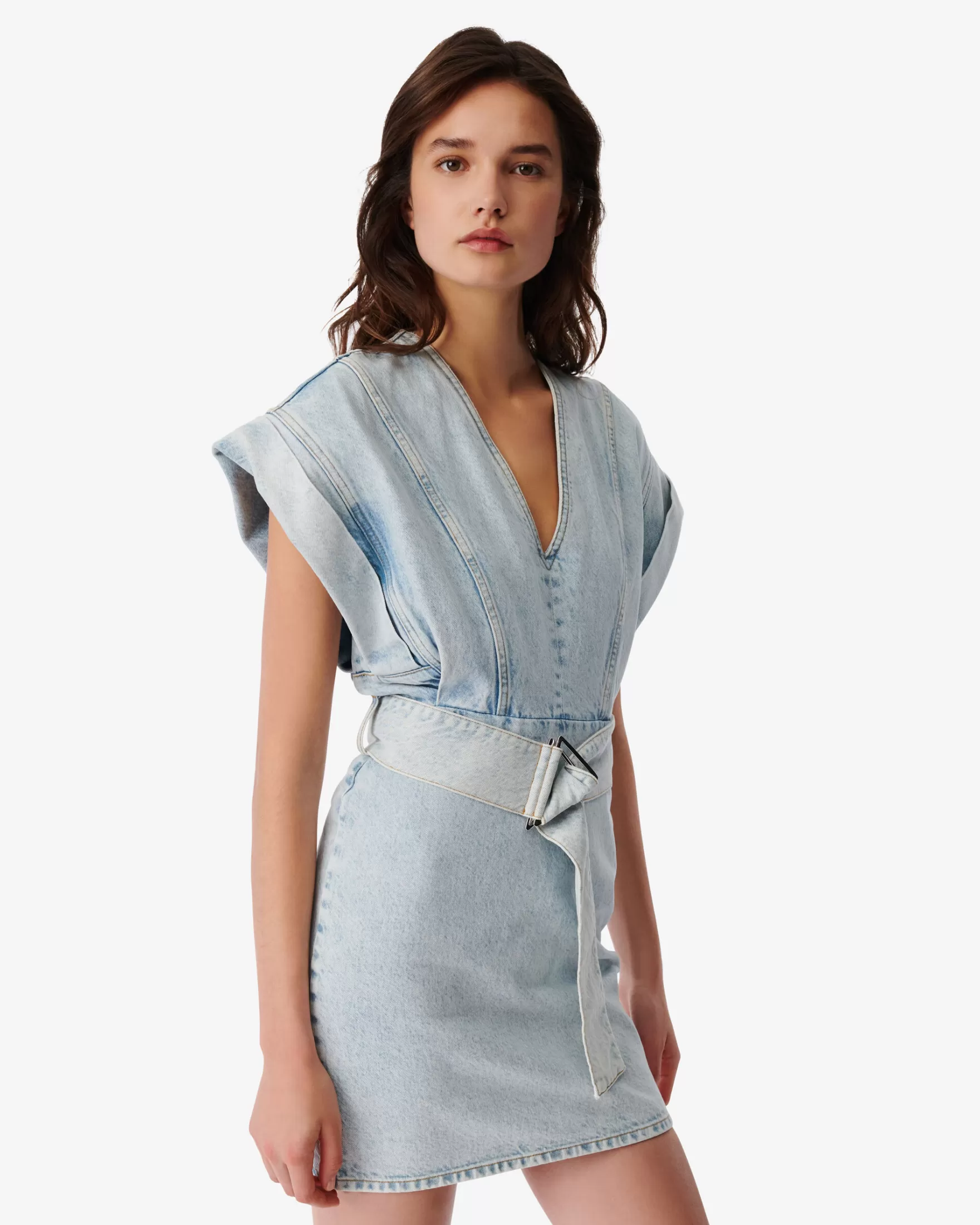 Cheap Robe En Jean Ceinturee Pauleen Femme Robes