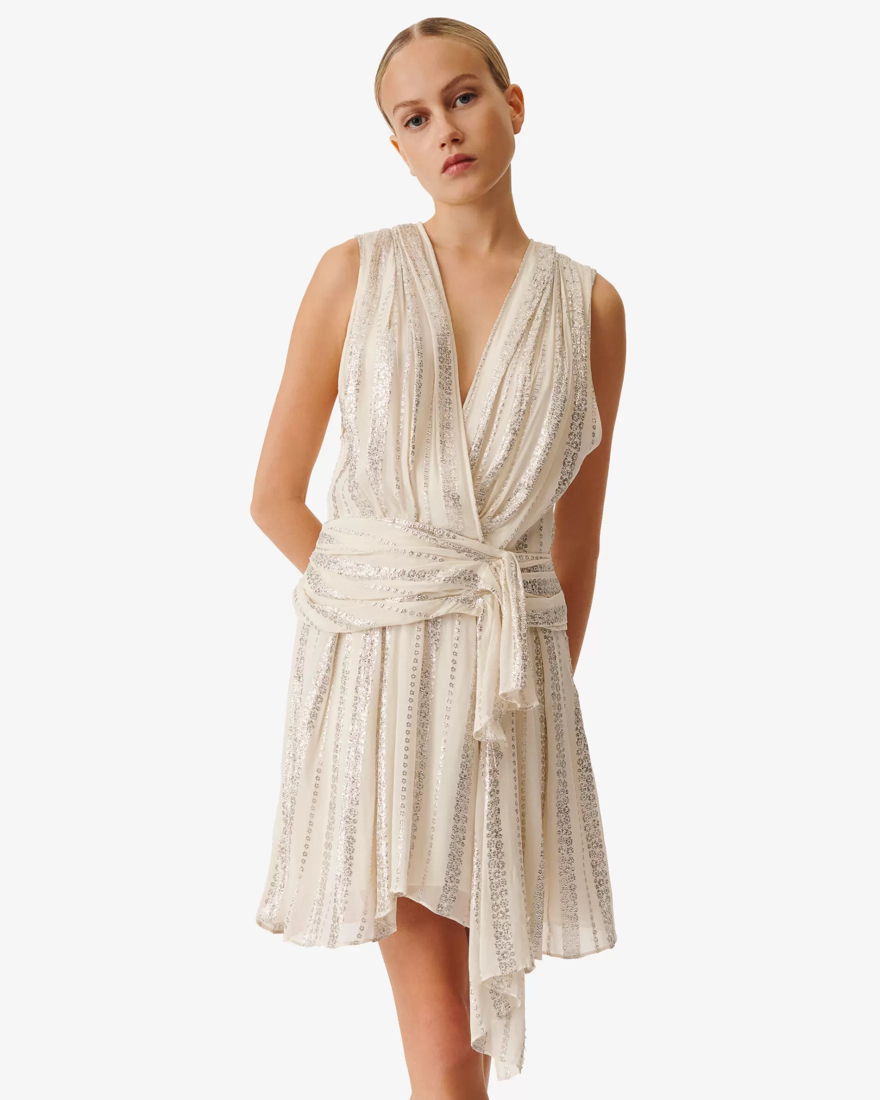 Best Sale Robe En Lurex Col V Valenta Femme Robes