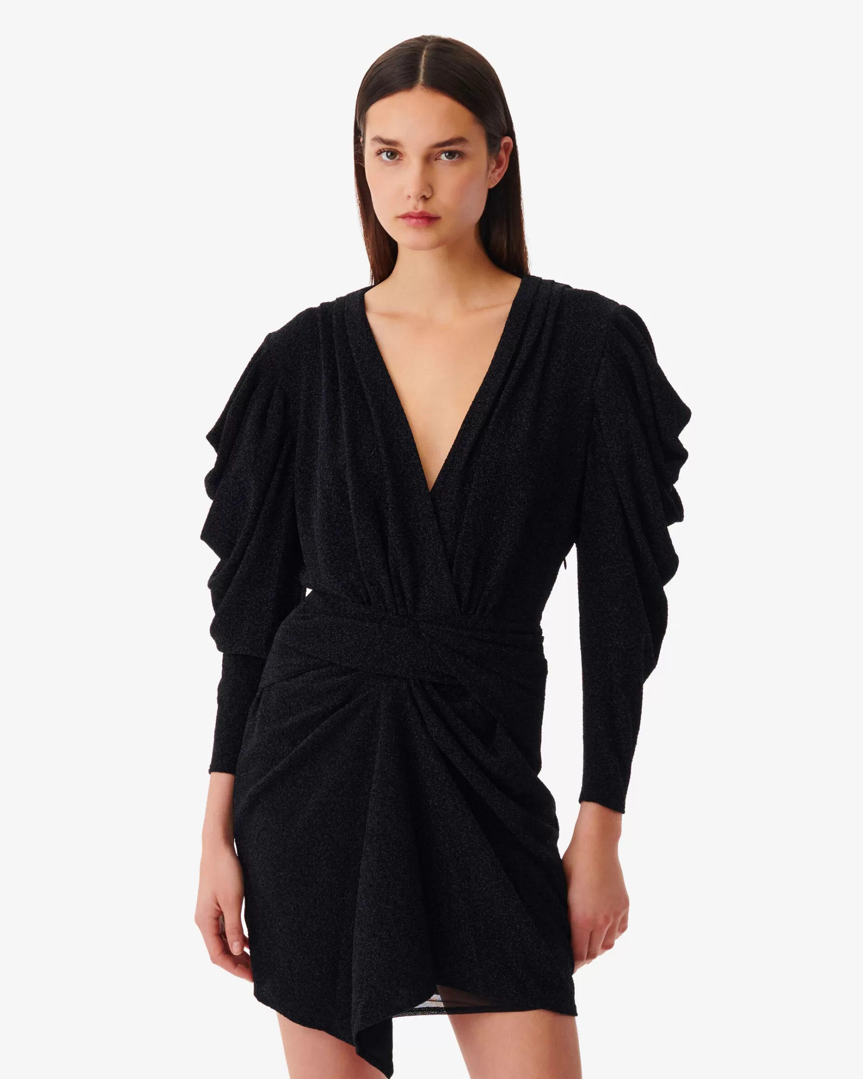 Hot Robe En Maille Lurex Col V Luca Femme Robes