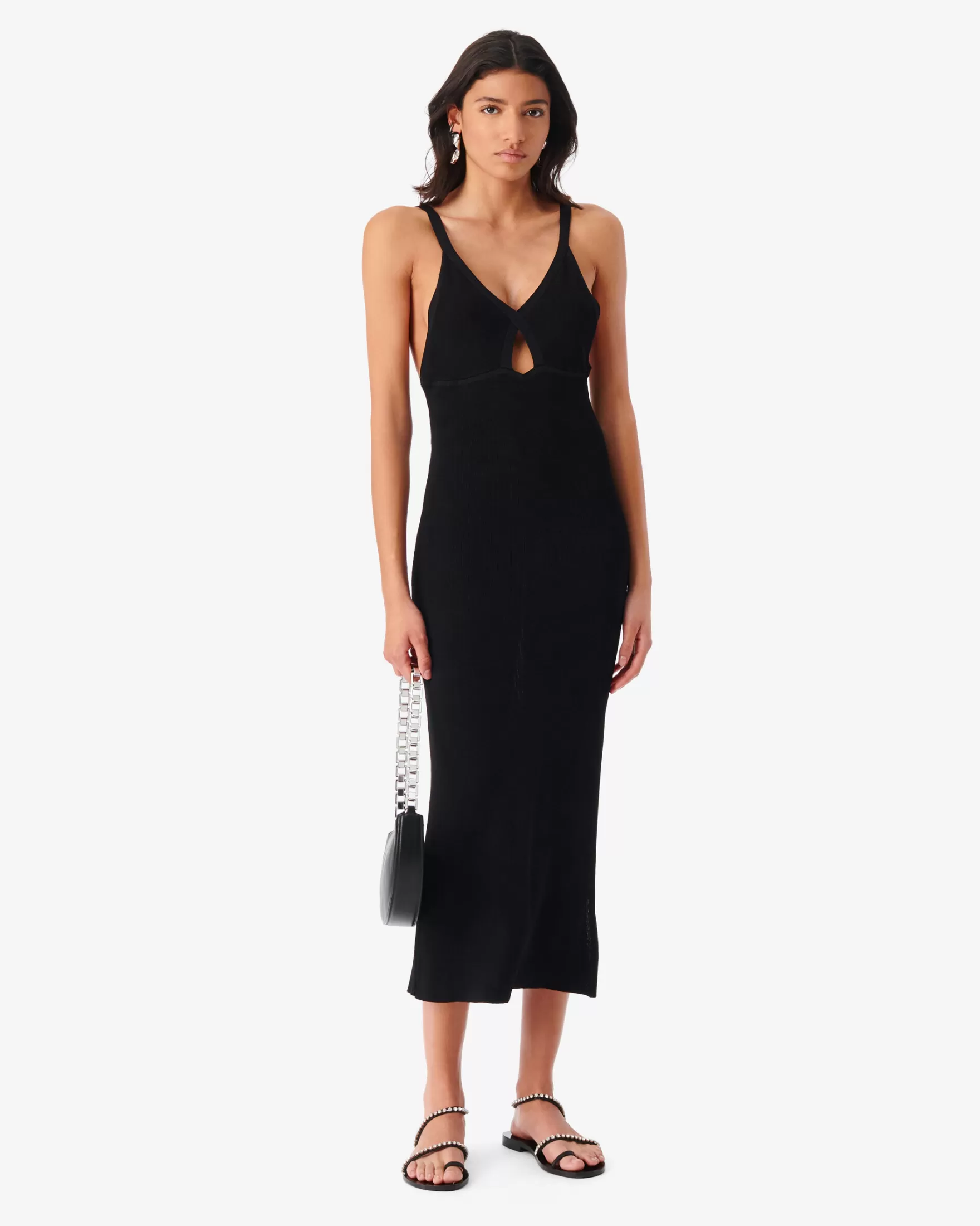 Sale Robe Longue En Maille Tuwa Femme Robes