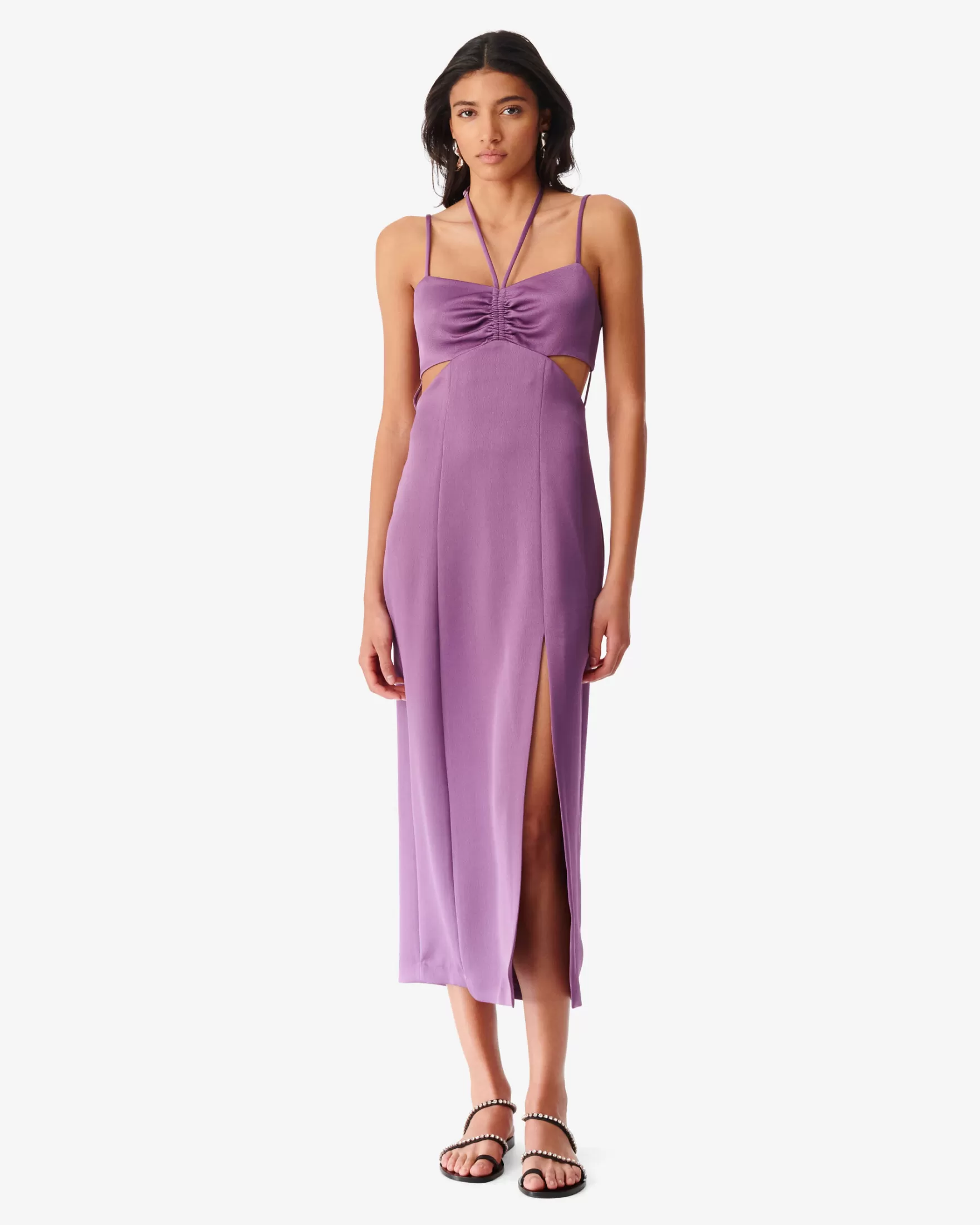 Shop Robe Longue Satinee Helina Femme Robes