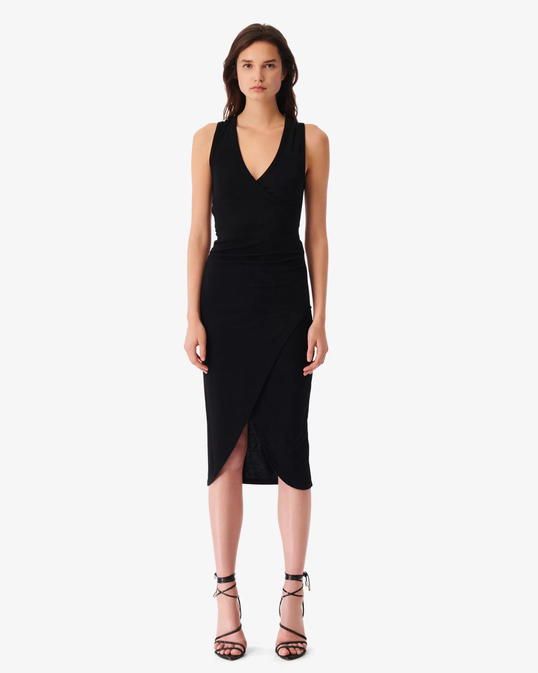 Fashion Robe Midi Col V Cindyaspe Femme Robes