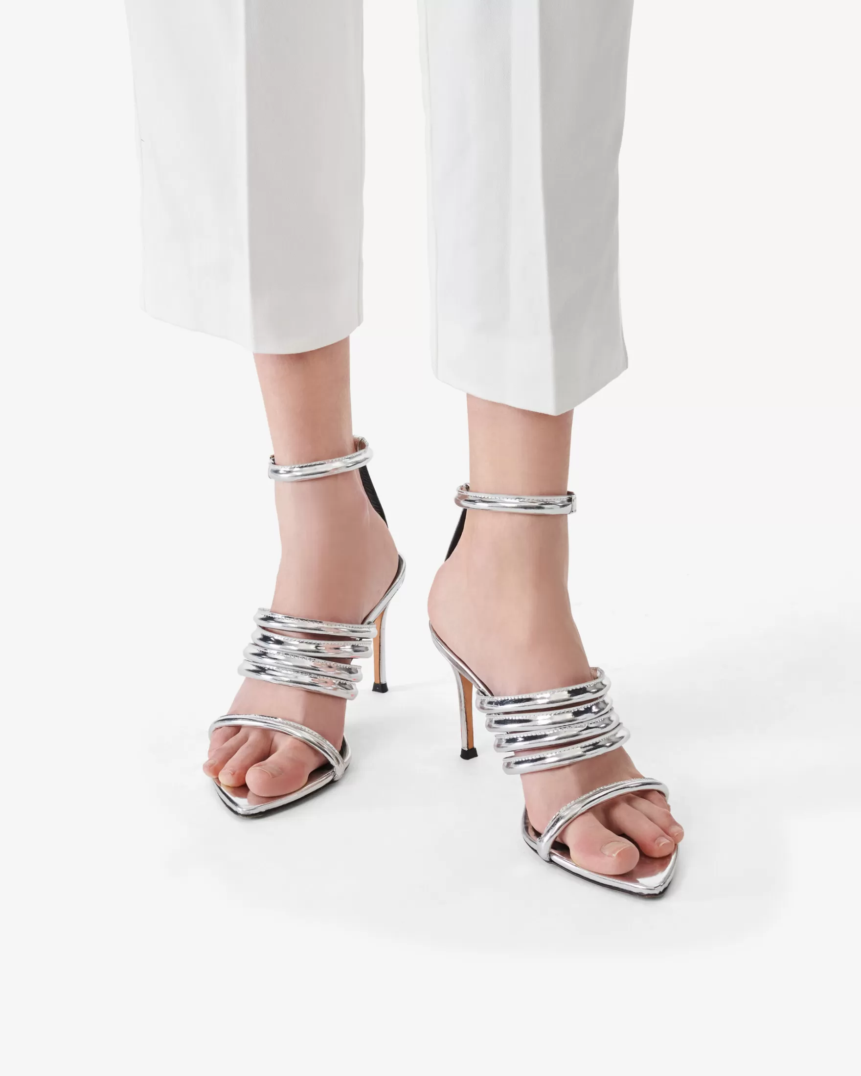 Best Sandales A Talons En Cuir Calia Mirror Femme Sandales