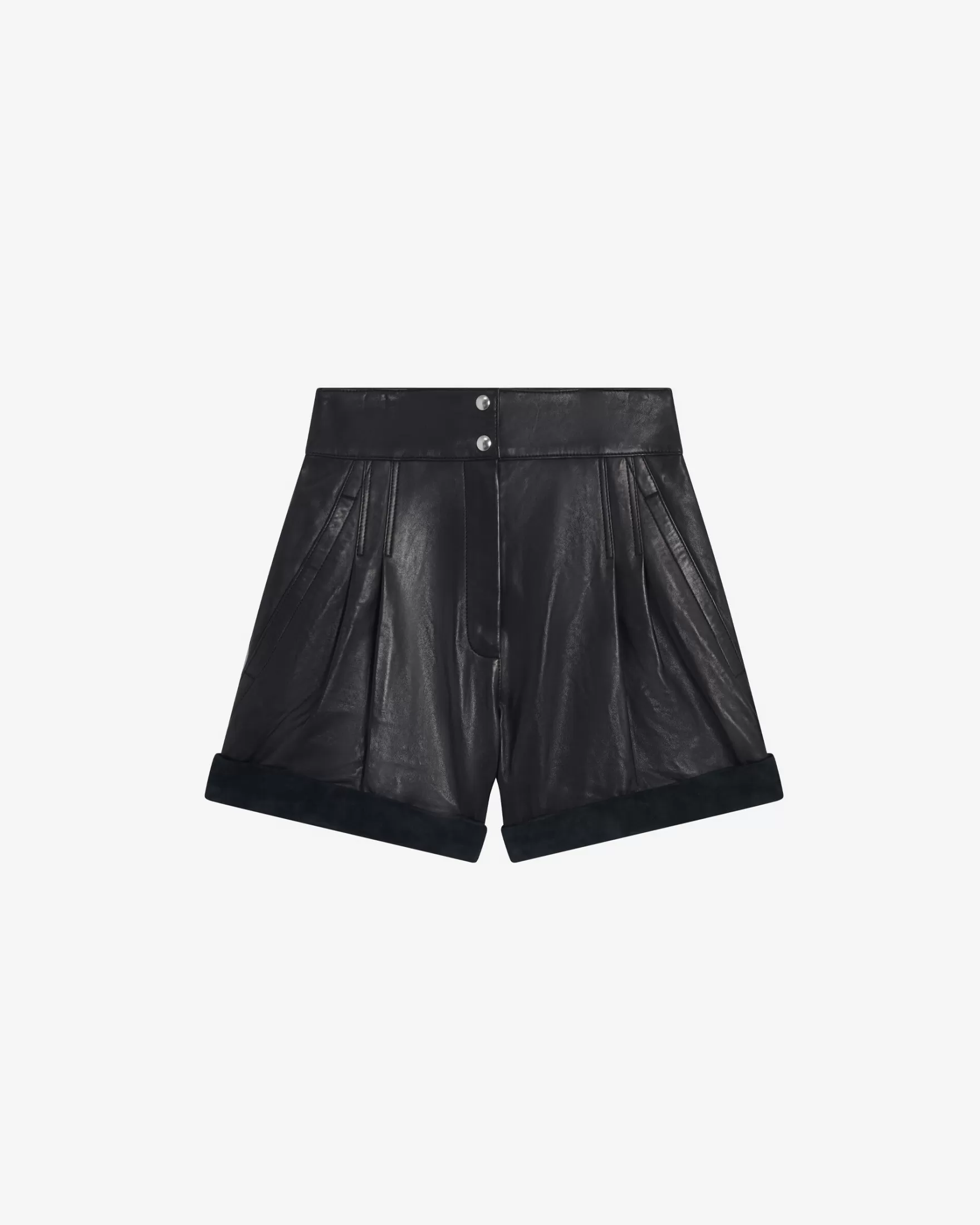 Outlet Short En Cuir A Revers Dana Femme Jupes & Shorts
