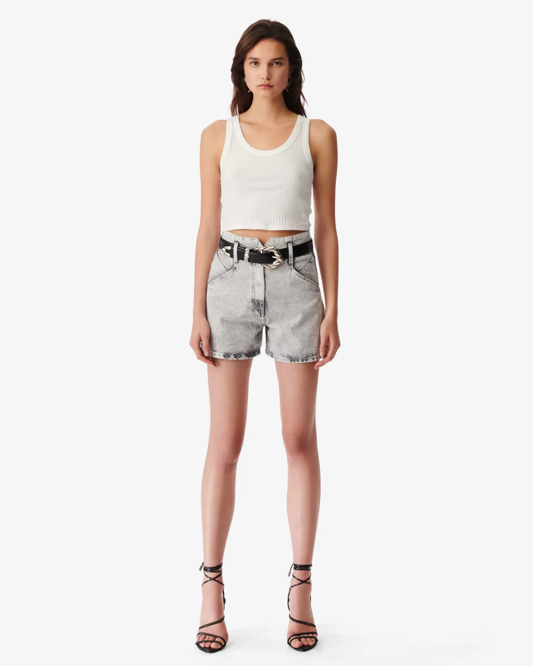 Clearance Short En Jean Delave Pamuk Femme Jupes & Shorts