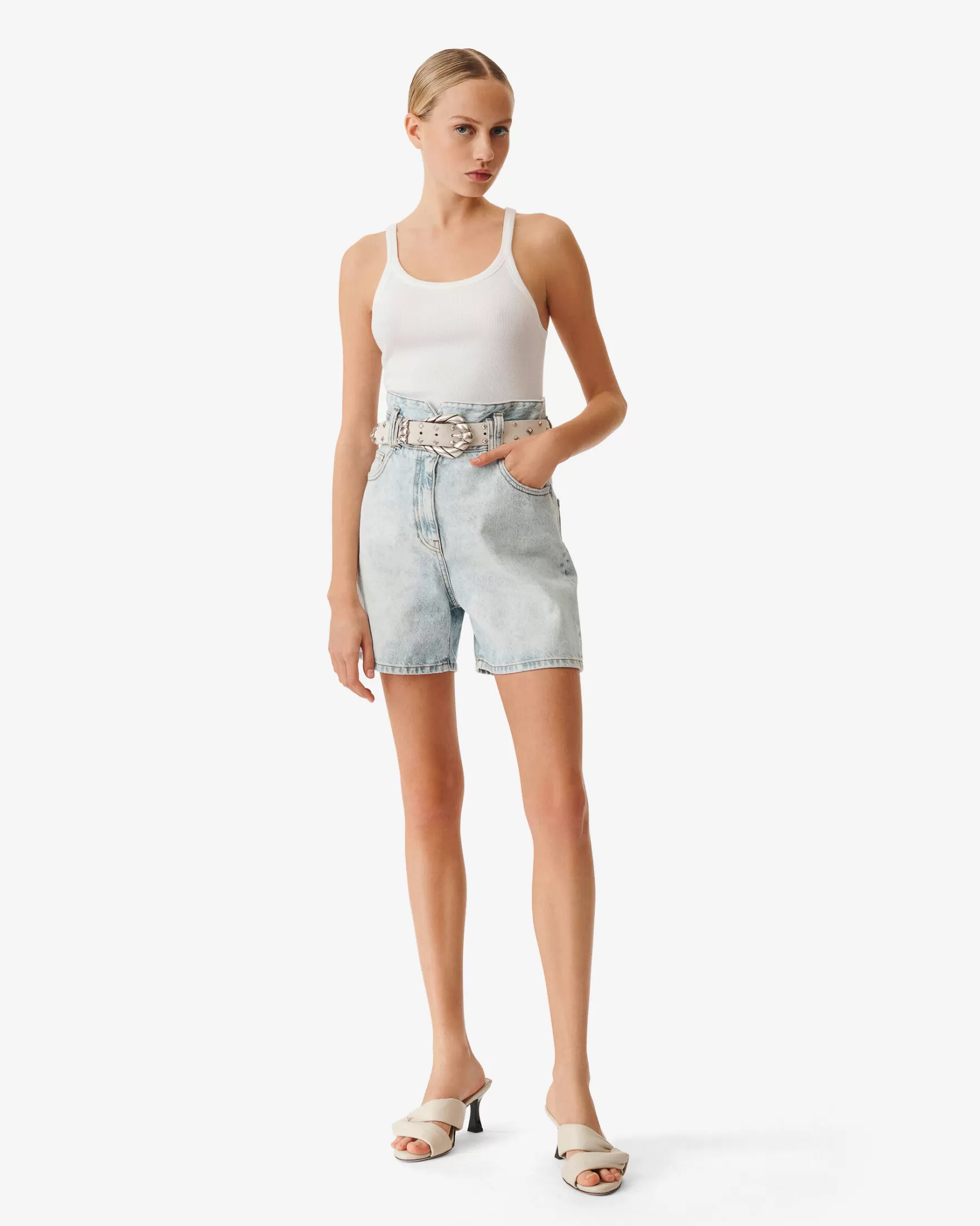 Clearance Short En Jean Delave Pipan Femme Jupes & Shorts