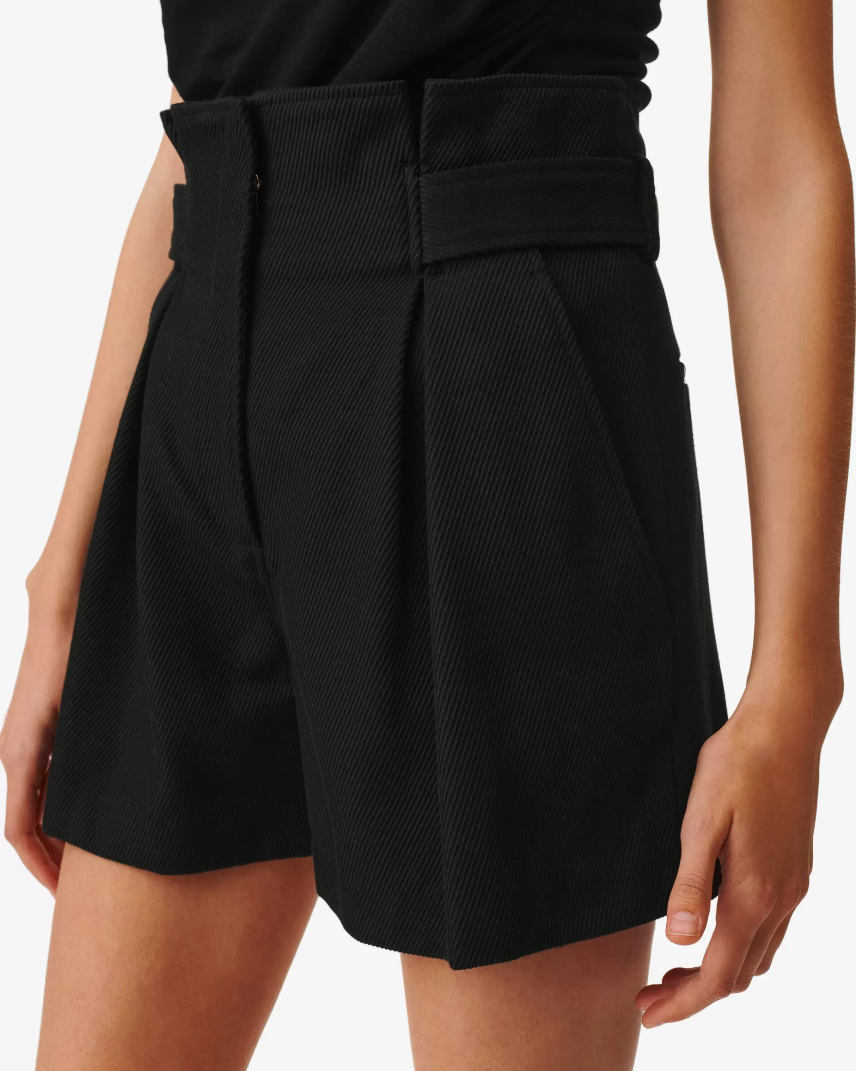 Clearance Short Taille Haute A Plis Veloria Femme Jupes & Shorts