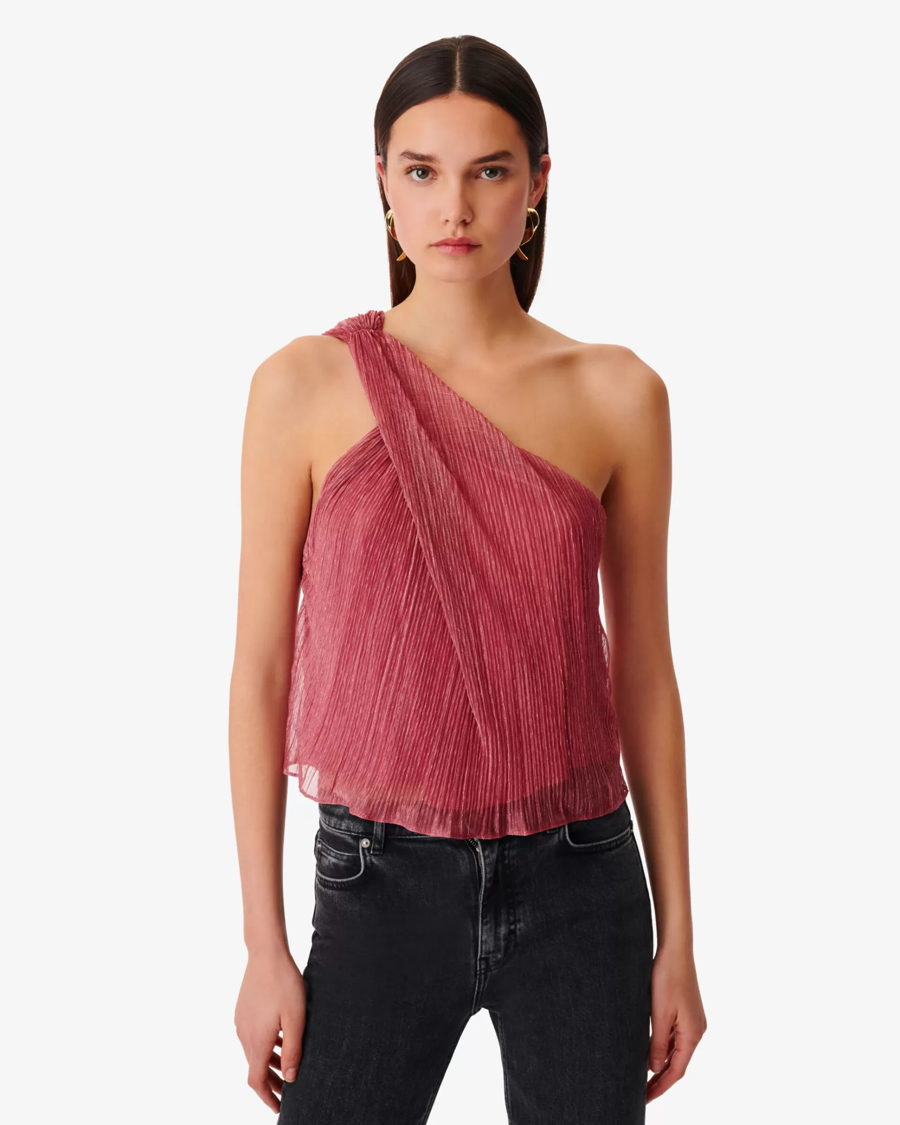 Best Top Asymetrique En Lurex Cadix Femme Chemises & Tops