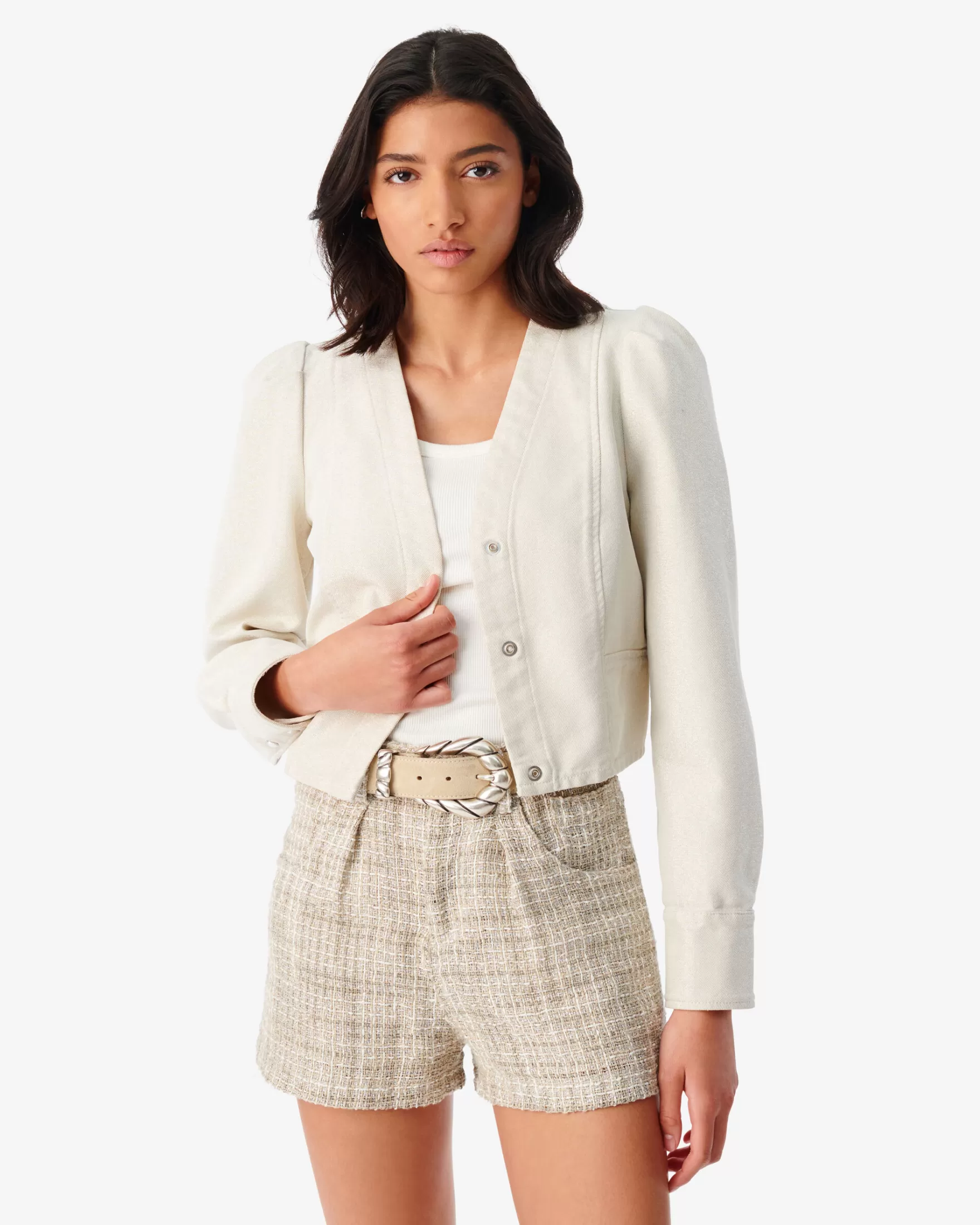Fashion Top En Denim Lurex Vema Femme Chemises & Tops