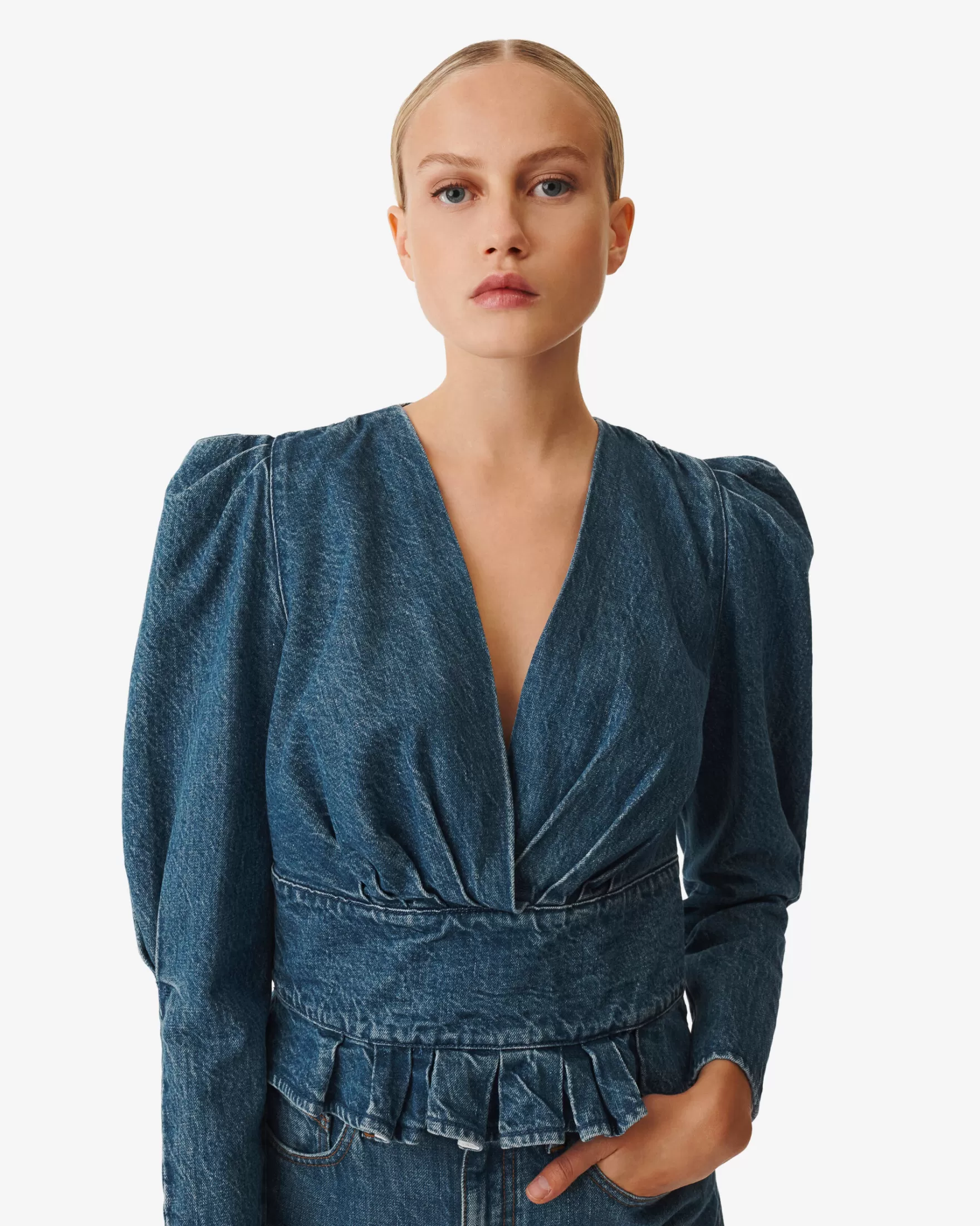 Discount Top En Jean Col V Silja Femme Chemises & Tops