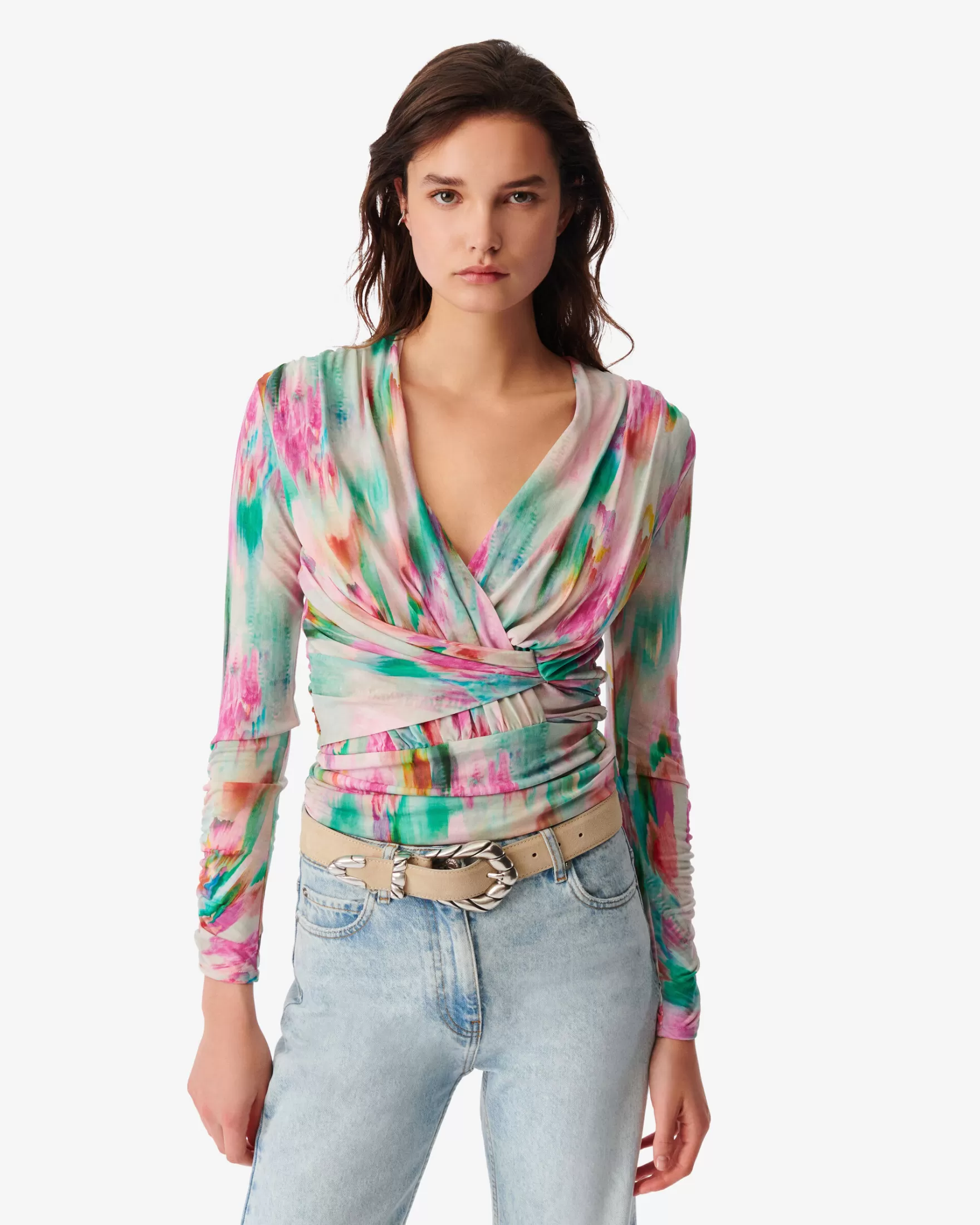 Hot Top Imprime Col V Zandra Femme Chemises & Tops