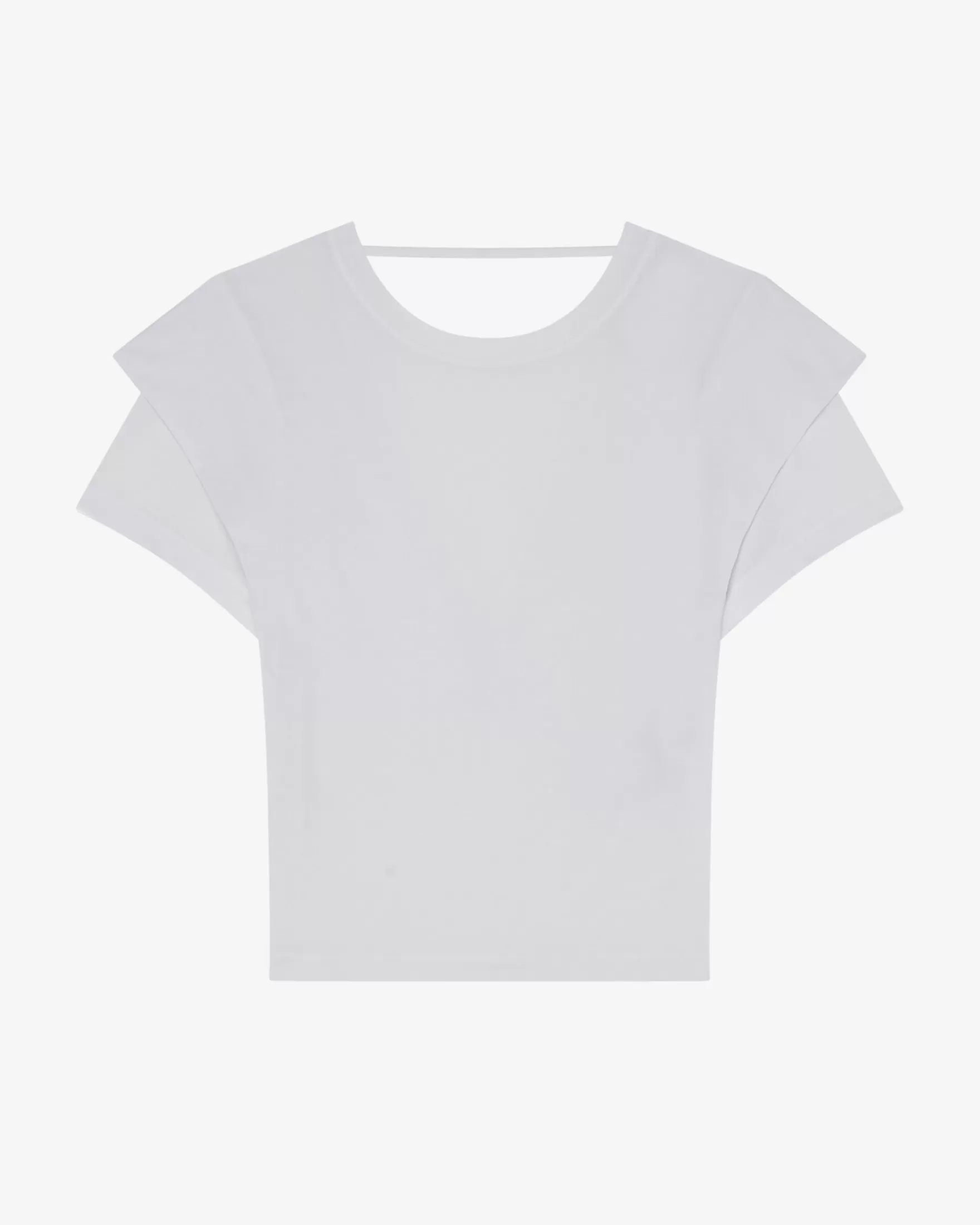 Hot T-Shirt Col Rond A Volants Hevata Femme T-Shirts