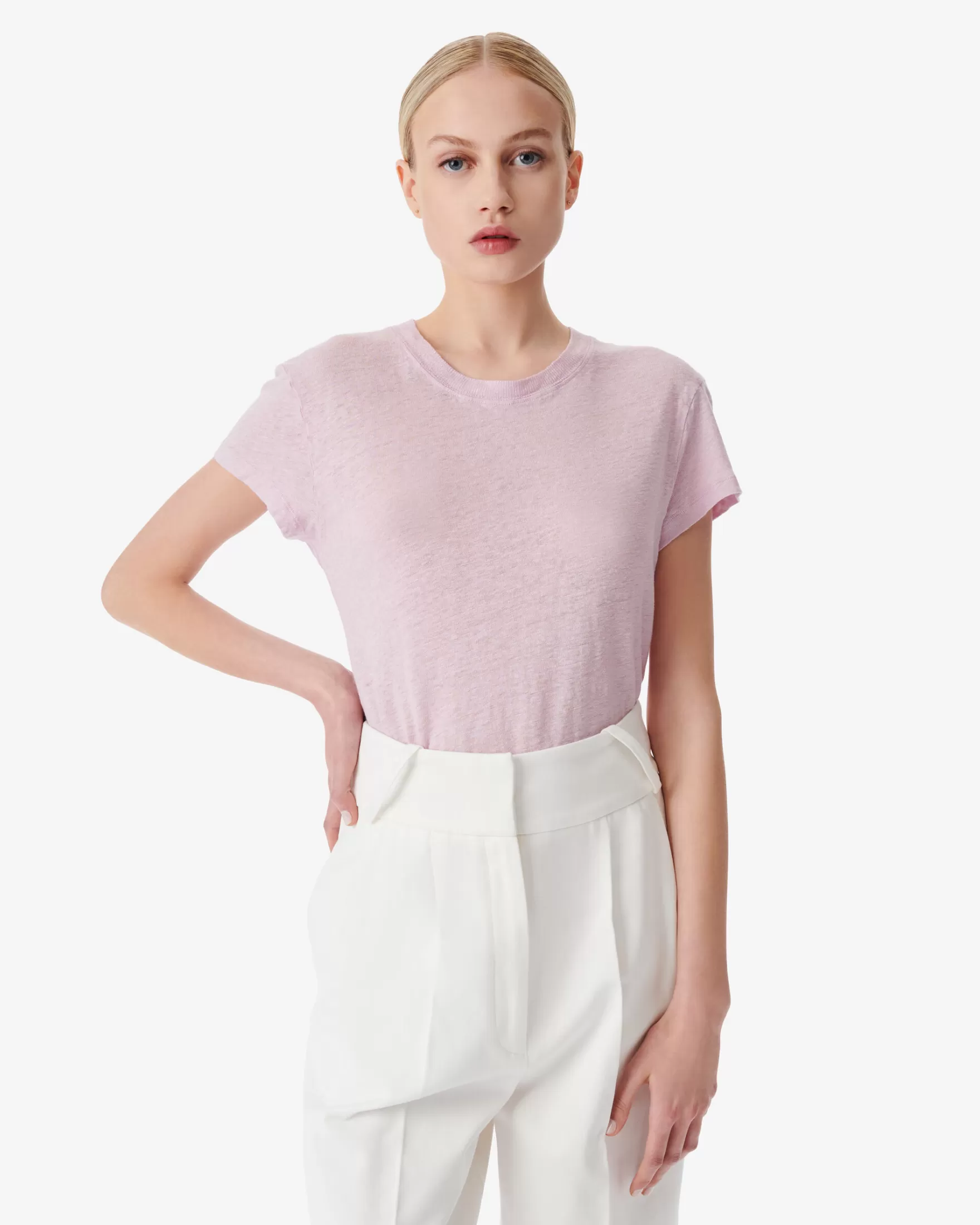 Sale T-Shirt Col Rond En Lin Third Femme T-Shirts