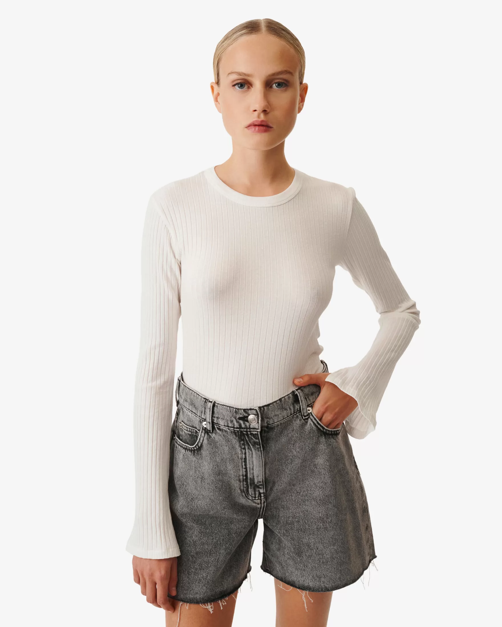 Hot T-Shirt Cotele Col Rond Ersilia Femme T-Shirts