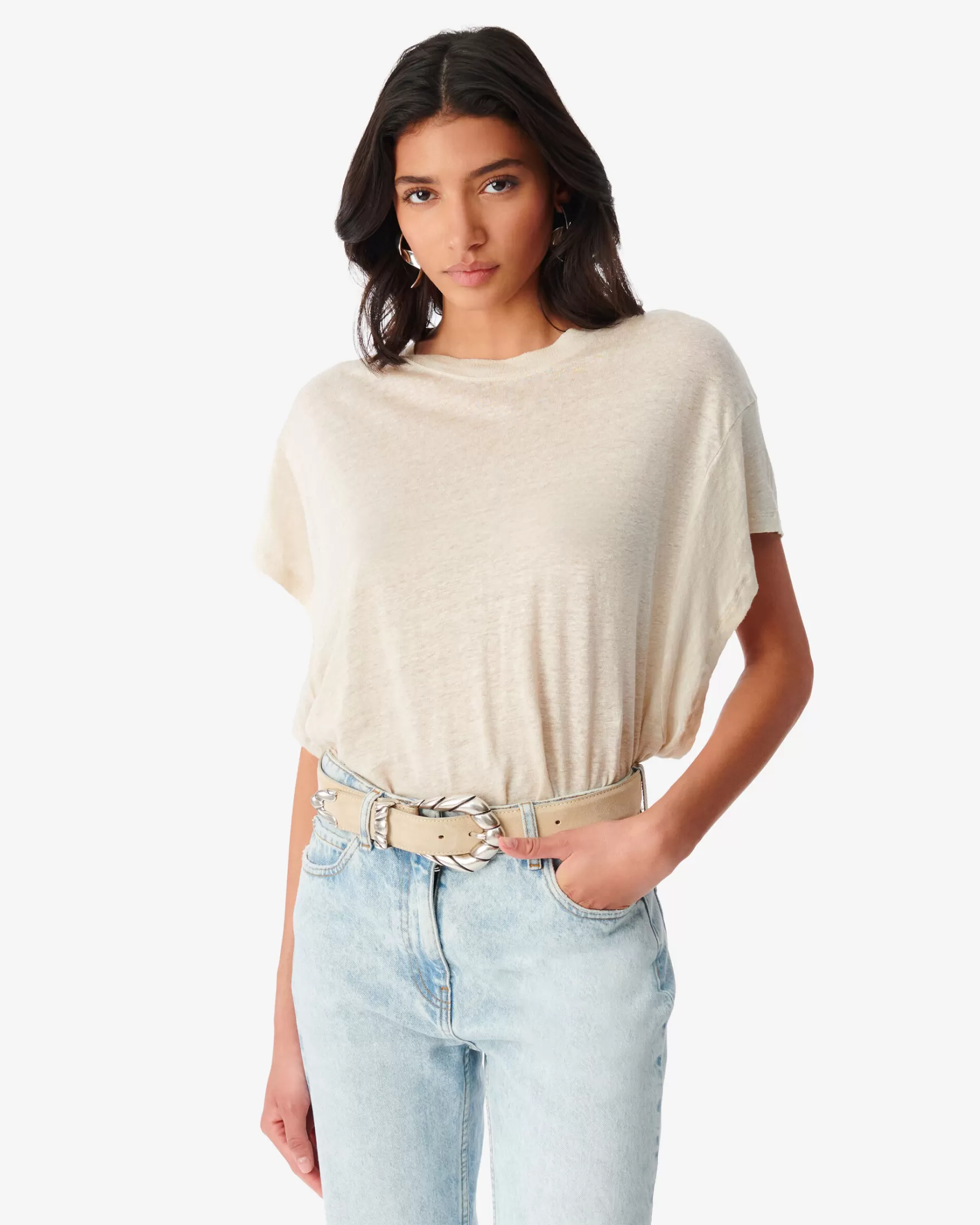 Online T-Shirt En Lin Col Rond Oster Femme T-Shirts