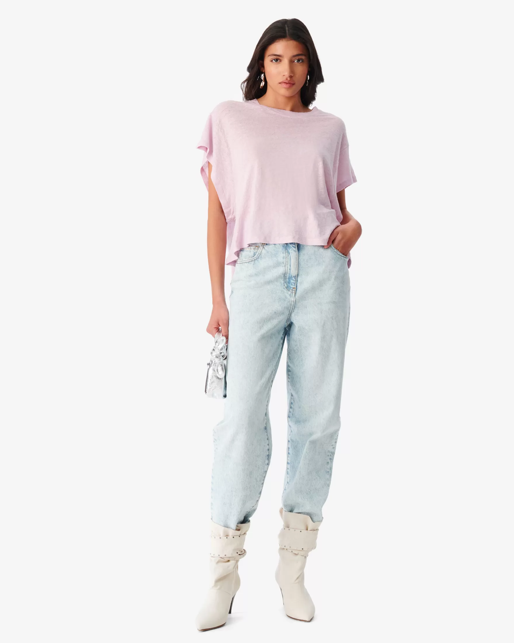 Store T-Shirt En Lin Col Rond Oster Femme T-Shirts