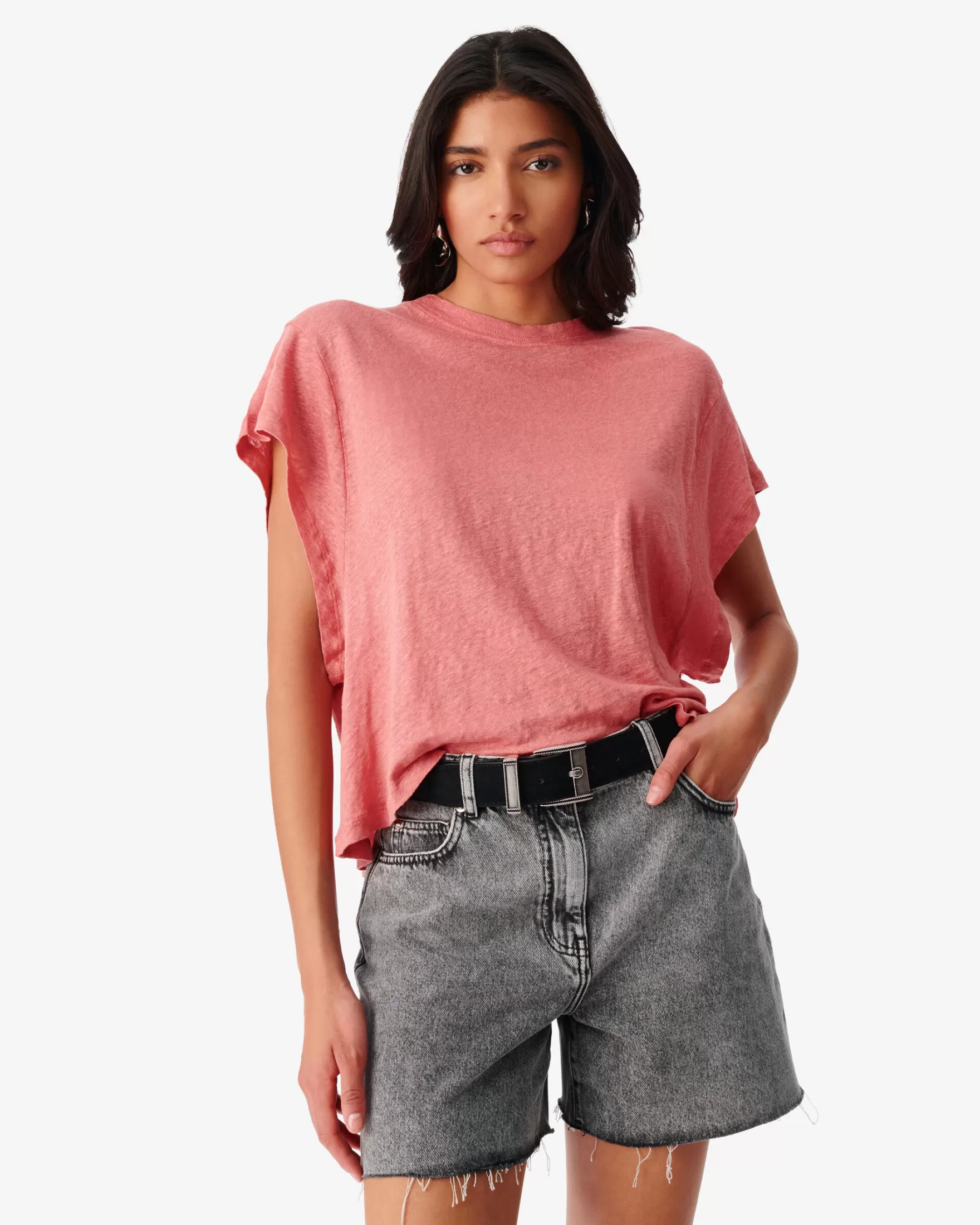 New T-Shirt En Lin Col Rond Oster Femme T-Shirts