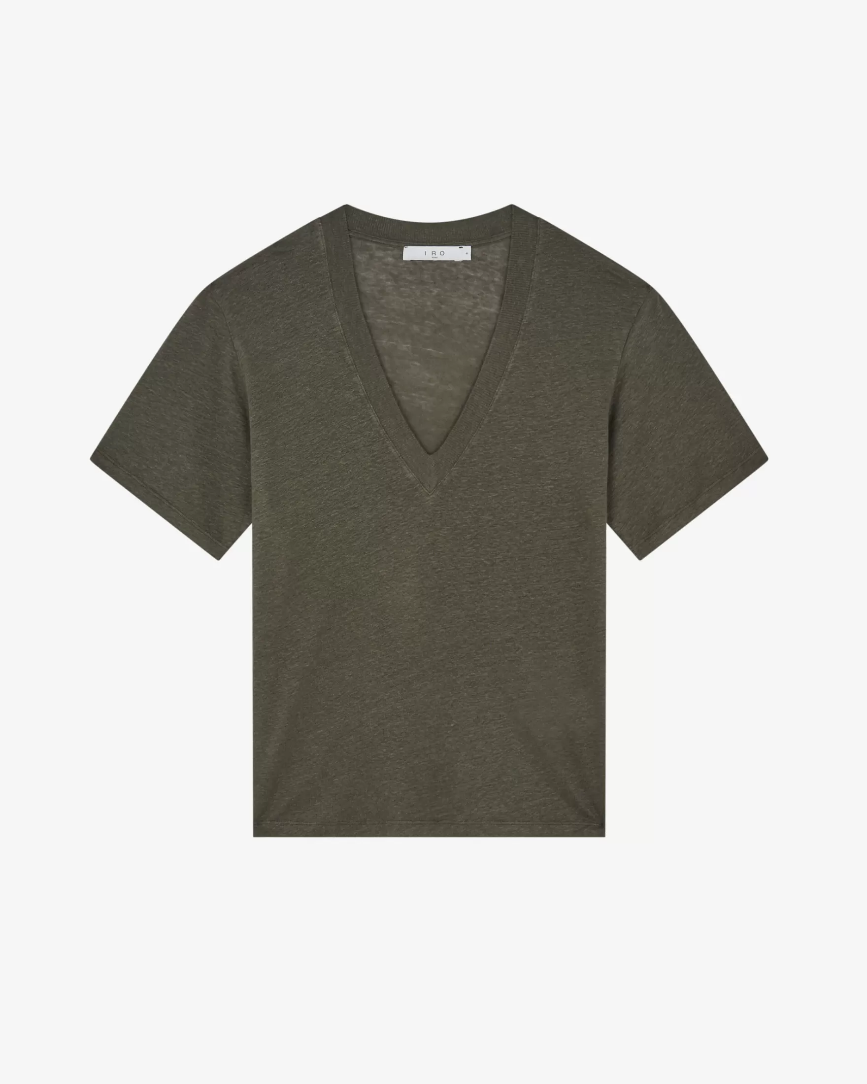Flash Sale T-Shirt En Lin Col V Jeyla Femme T-Shirts