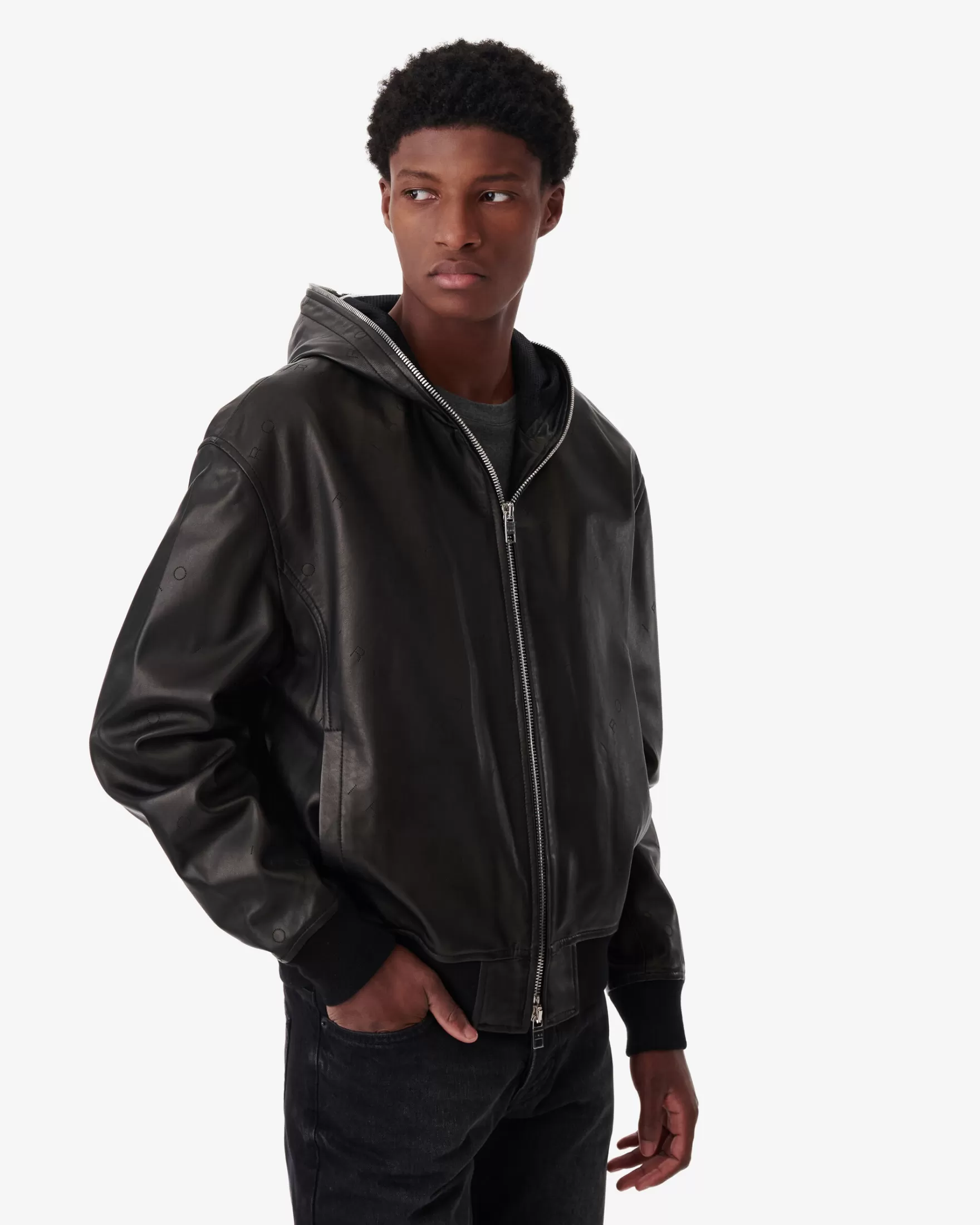Best Veste A Capuche En Cuir Perfore Prane Homme Vestes & Manteaux