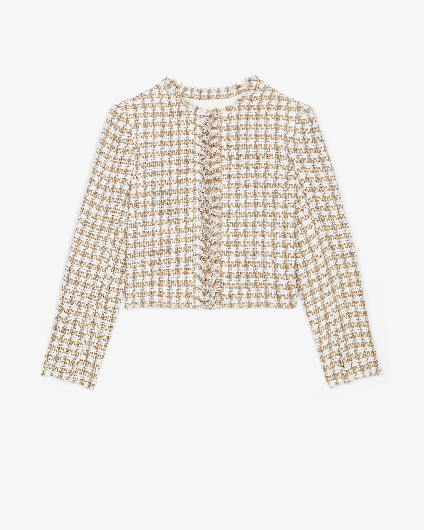 Cheap Veste Col Rond En Tweed Giovana Femme Vestes & Manteaux