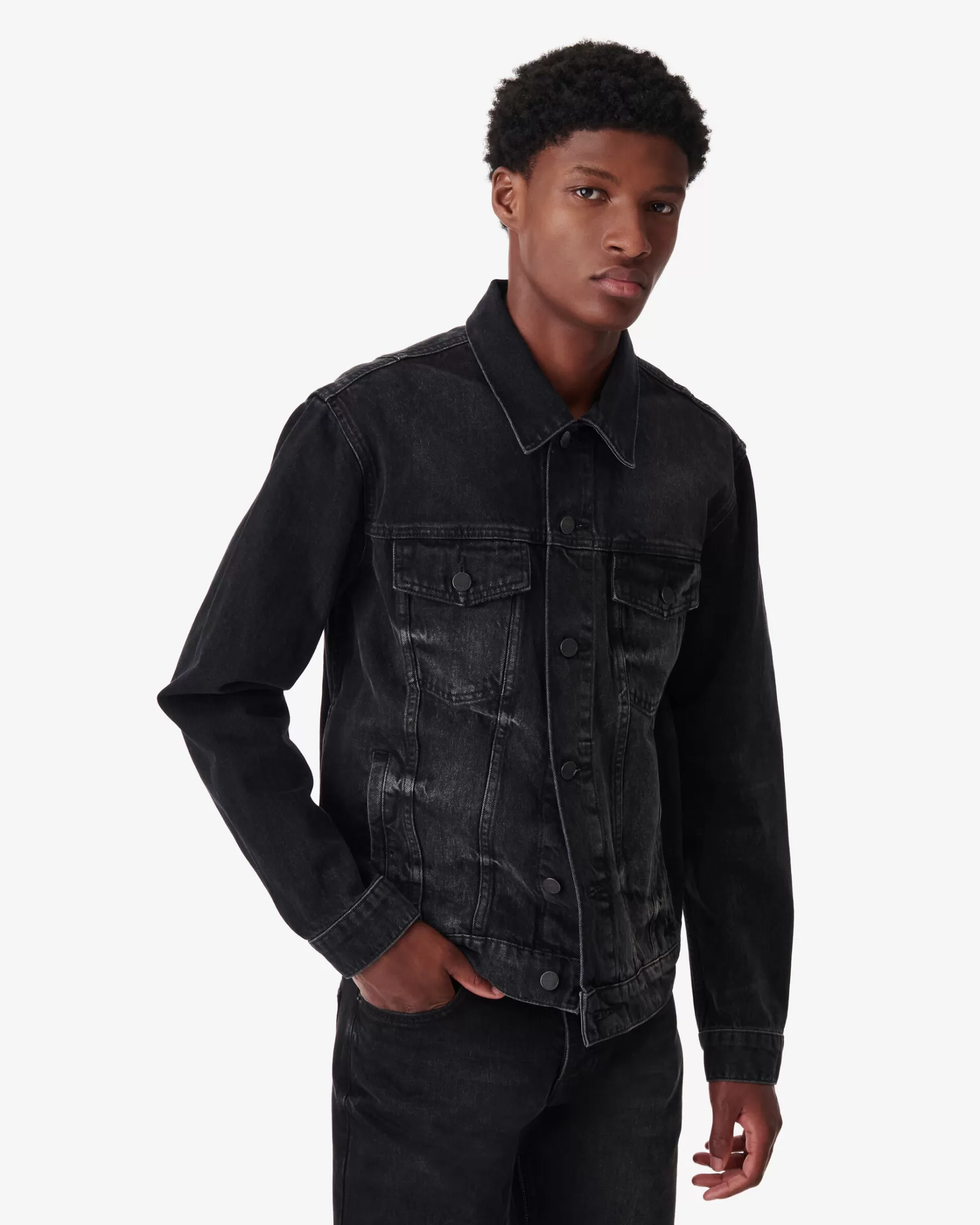 Outlet Veste En Jean Avec Logo Arlo Homme Vestes & Manteaux