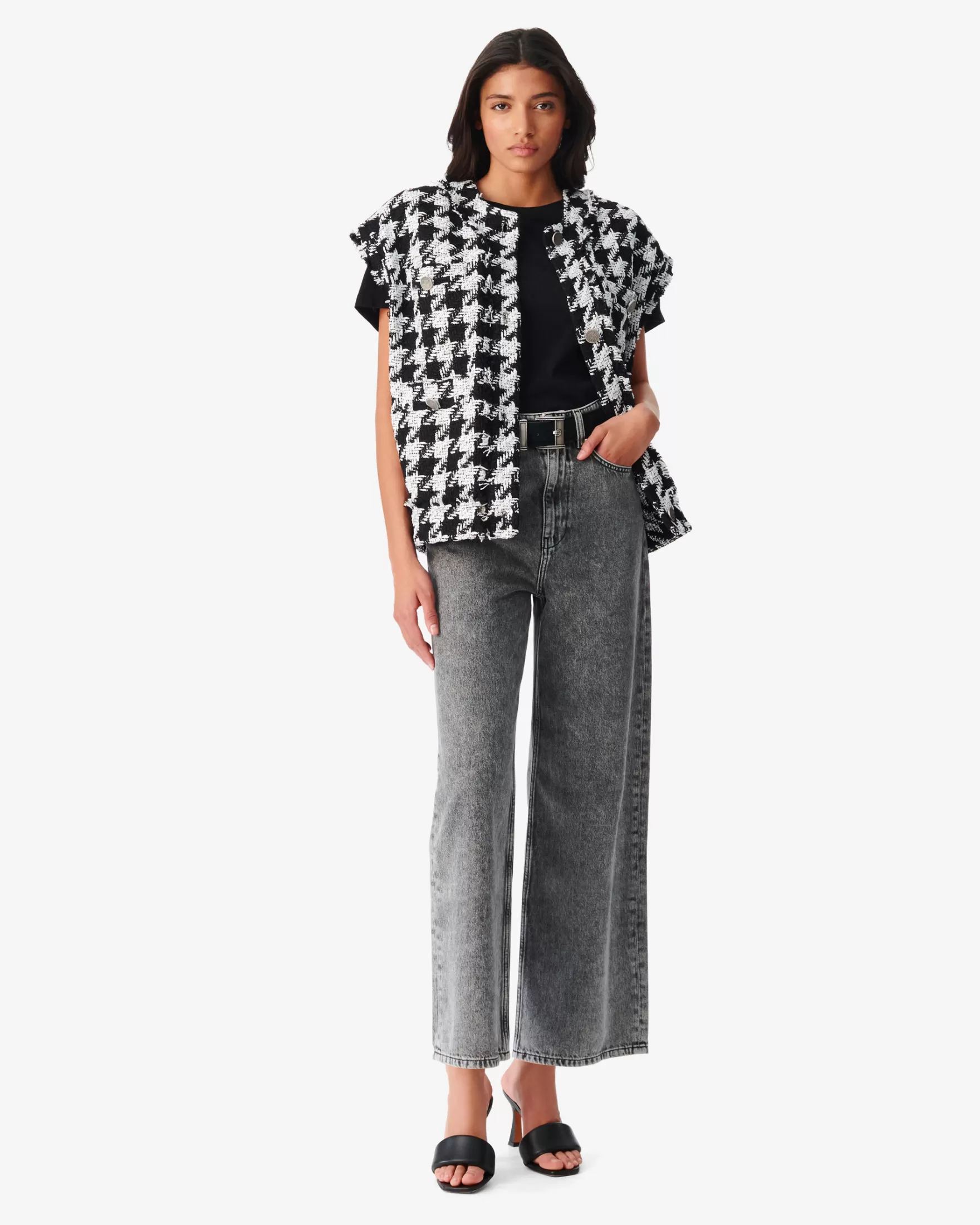 Shop Veste En Tweed Sans Manches Lilous Femme Vestes & Manteaux
