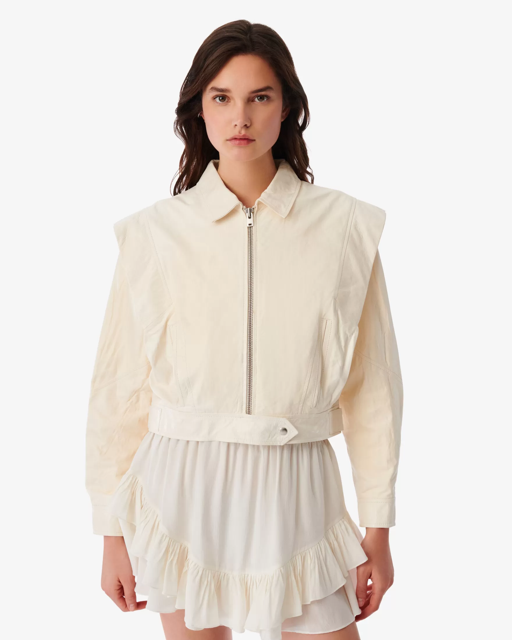 Discount Veste Stucturee En Cuir Fabia Femme Vestes & Manteaux